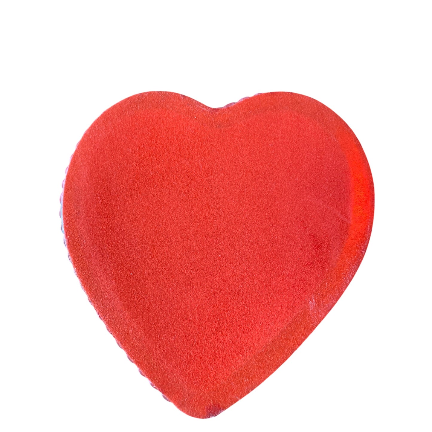 Vintage Avon Heart-Shaped Clear Paperweight With Red Velvet Backing & Inspirational Quote