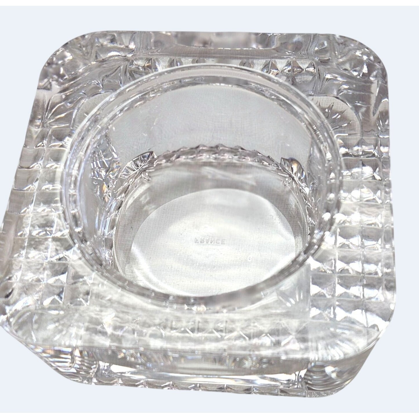 French Crystal Square Votive Holder