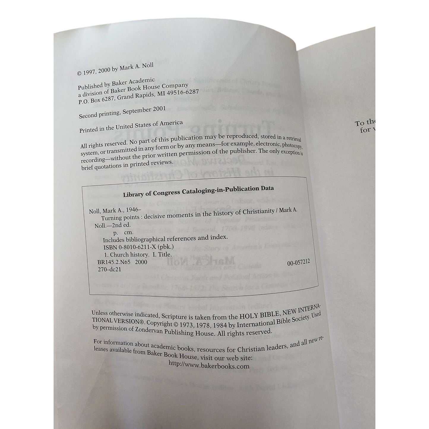 Turning Points: Decisive Moments In The History Of Christianity By Mark A. Noll Second Edition