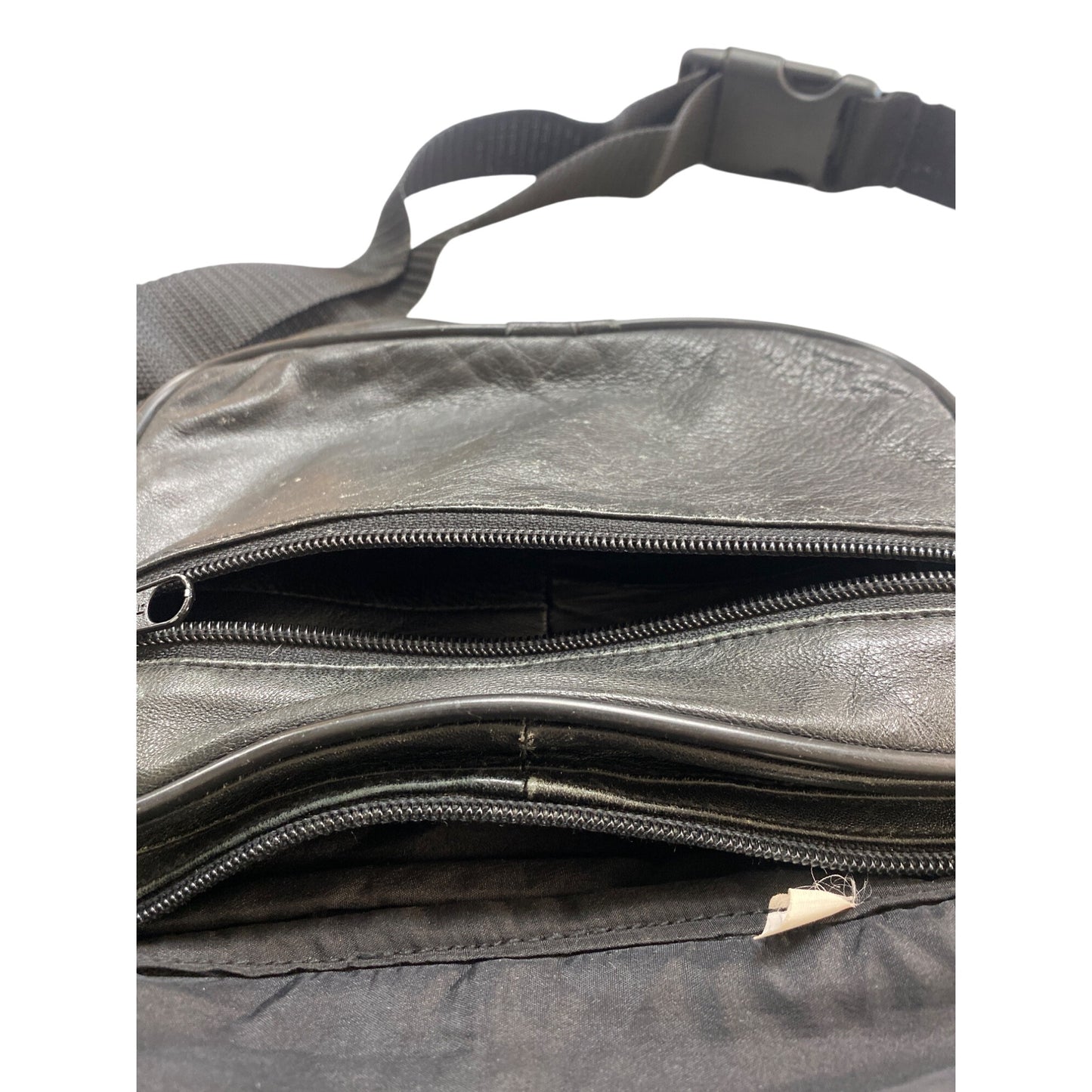 Black Leather Fanny Pack