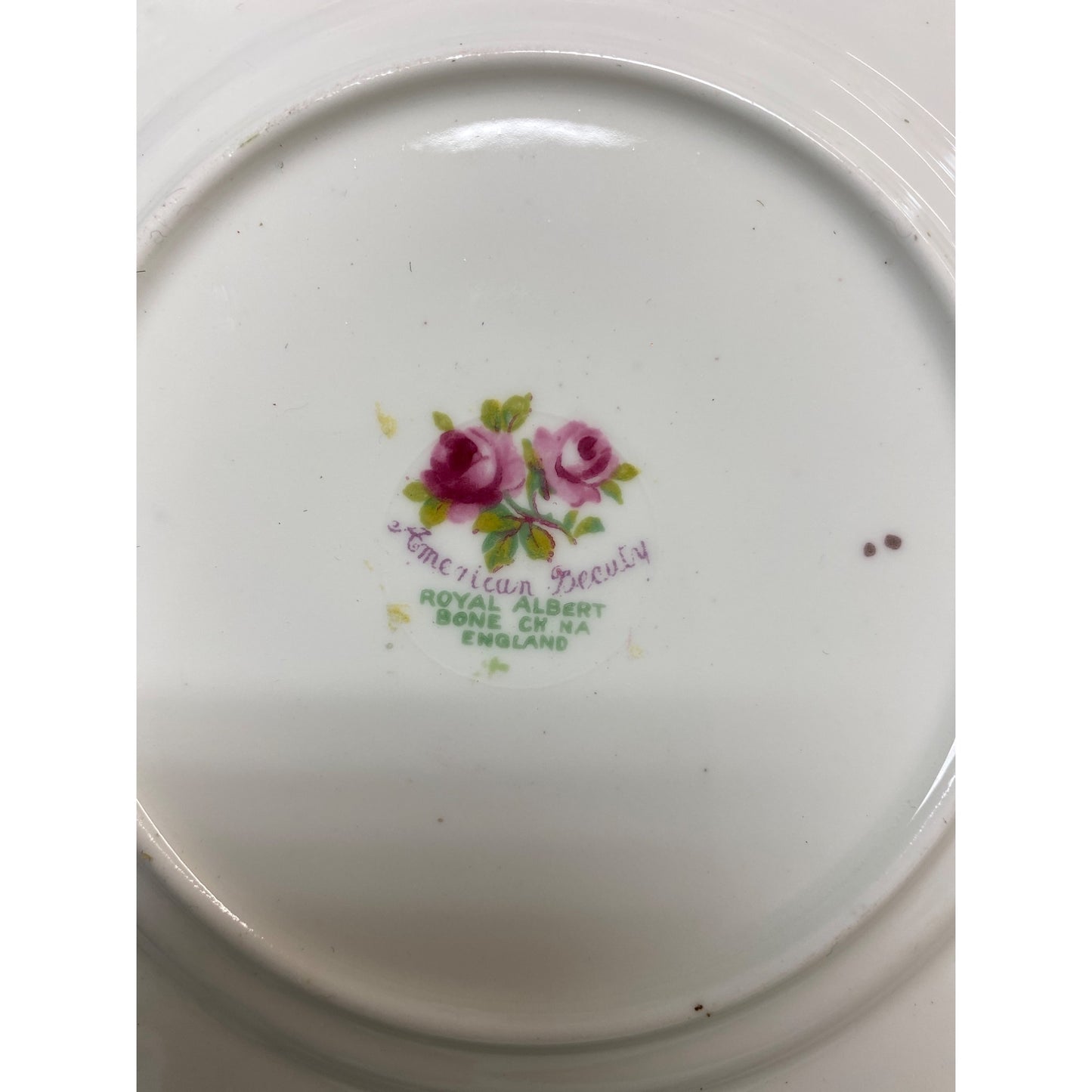 Royal Albert American Beauty Bone China Rose Pattern Dessert Plates Set Of 2