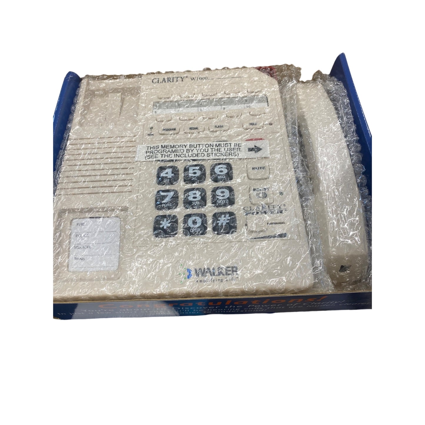 Clarity Walker W1000 Amplified Telephone For Hard Of Hearing With 26-Decibel Amplification & Large Dial Pad