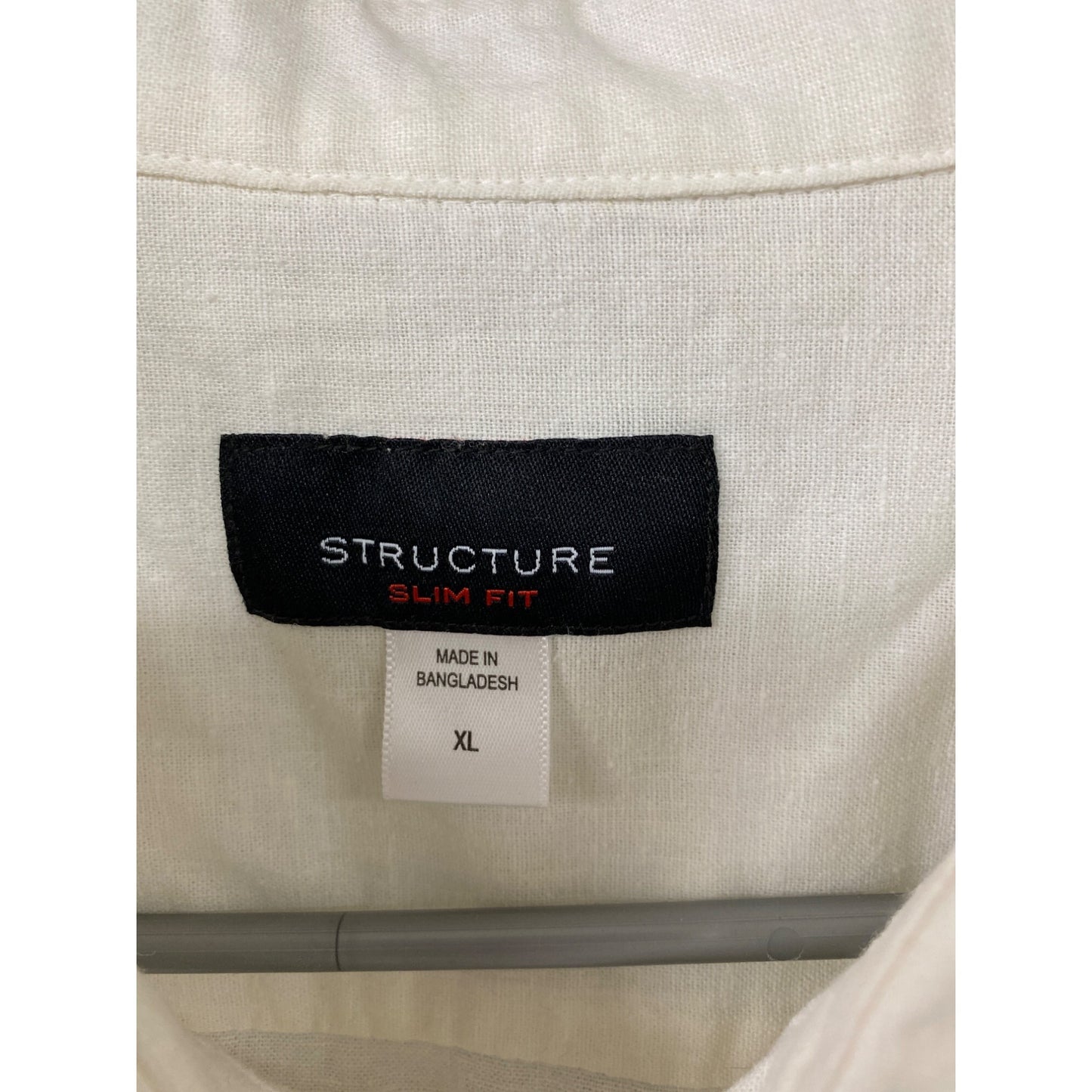 Structure Mens Short Sleeve Shirt Slim Fit Beige XL