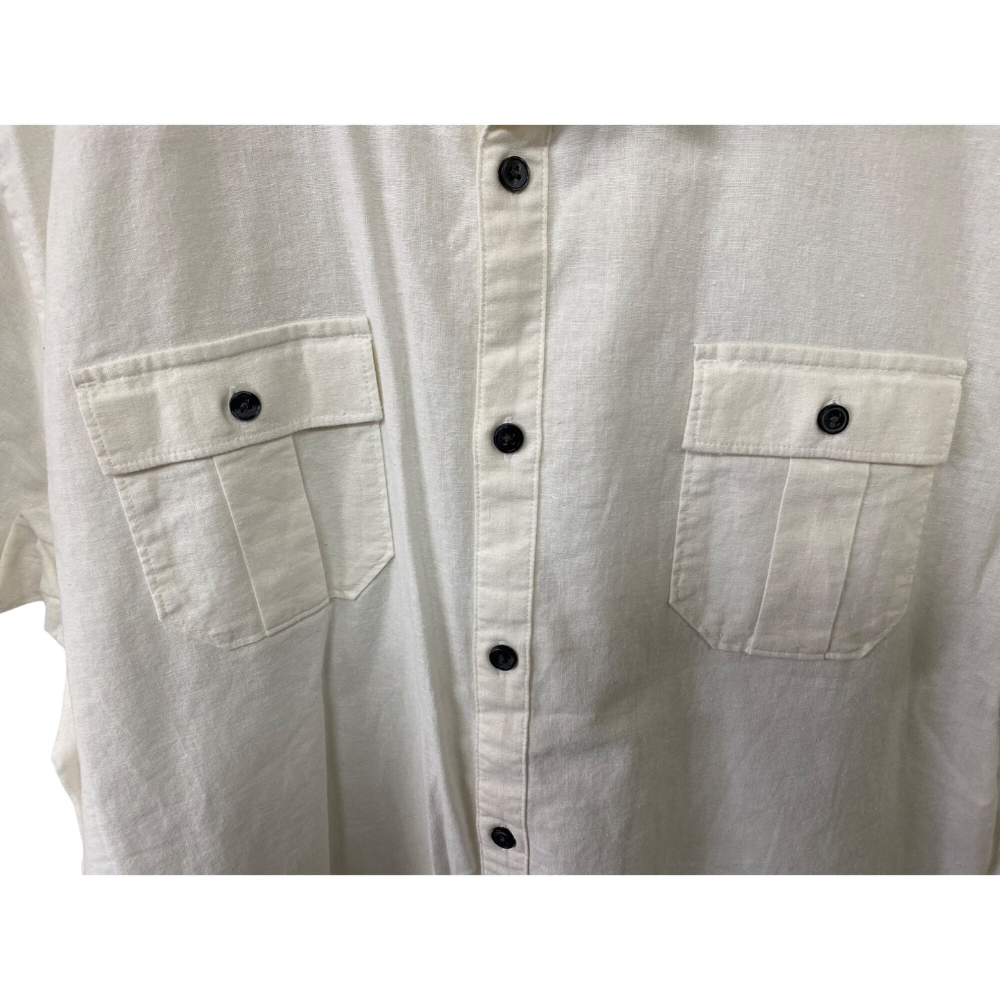 Structure Mens Short Sleeve Shirt Slim Fit Beige XL