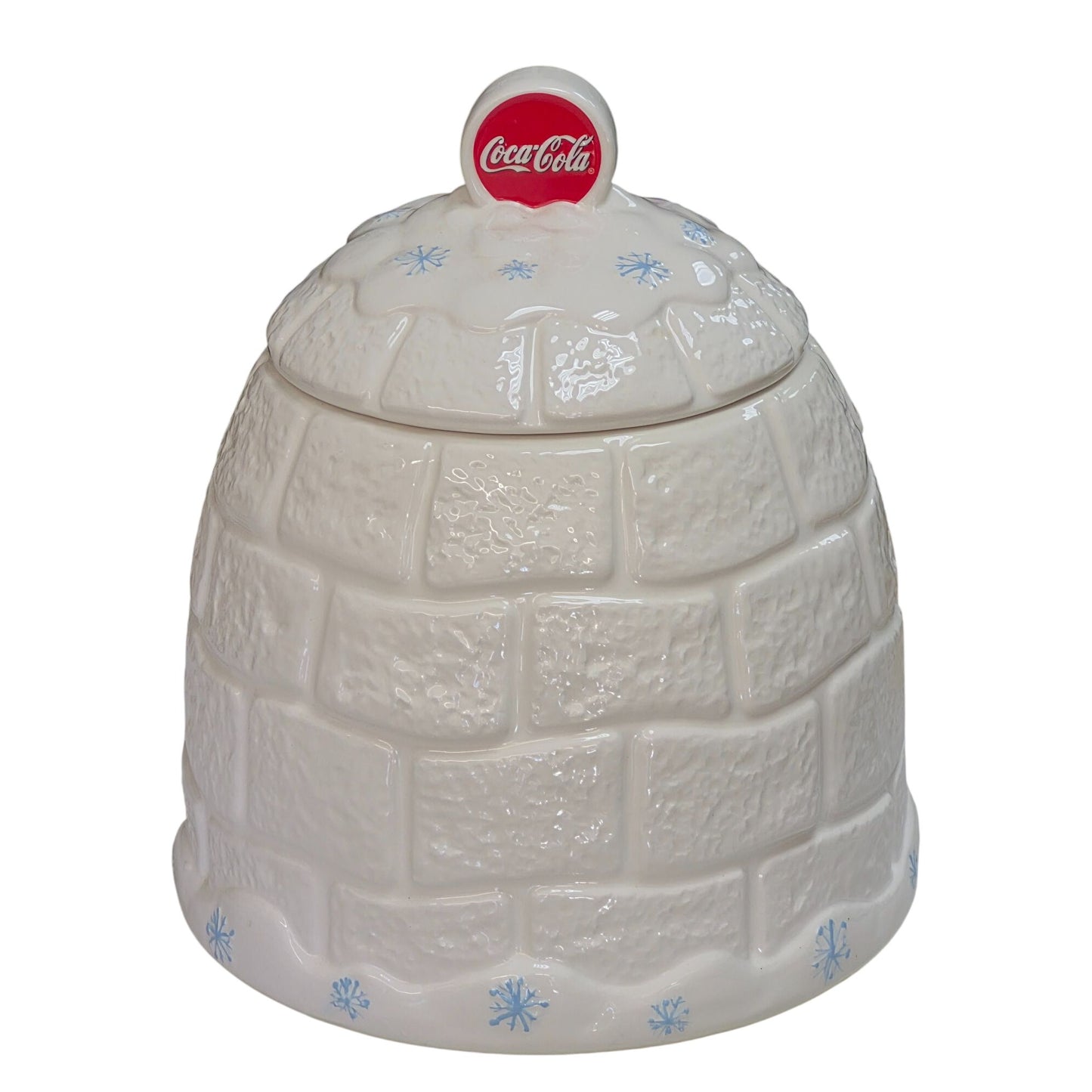 Coca-Cola Igloo Cookie Jar 2005 White Polar Bear Porcelain