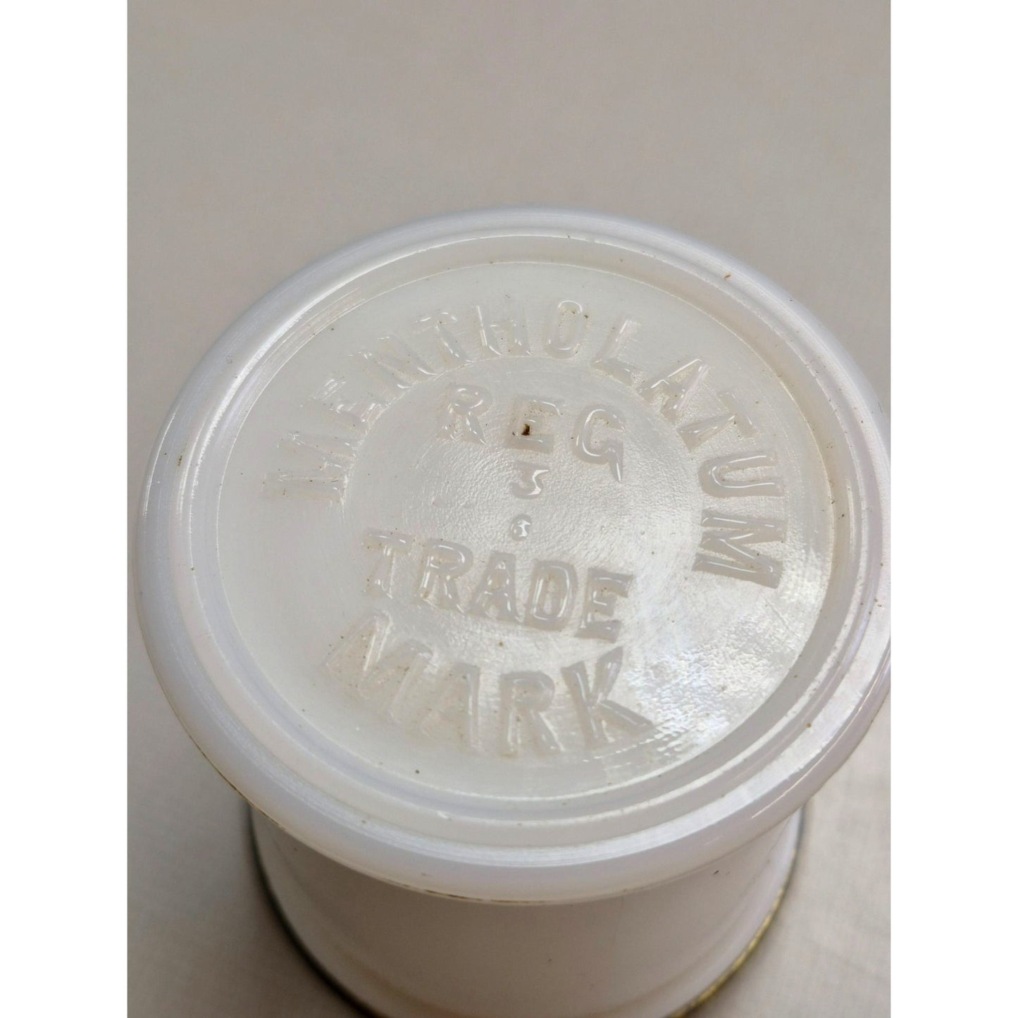 Vintage Mentholatum White Ceramic Jar With Metal Lid