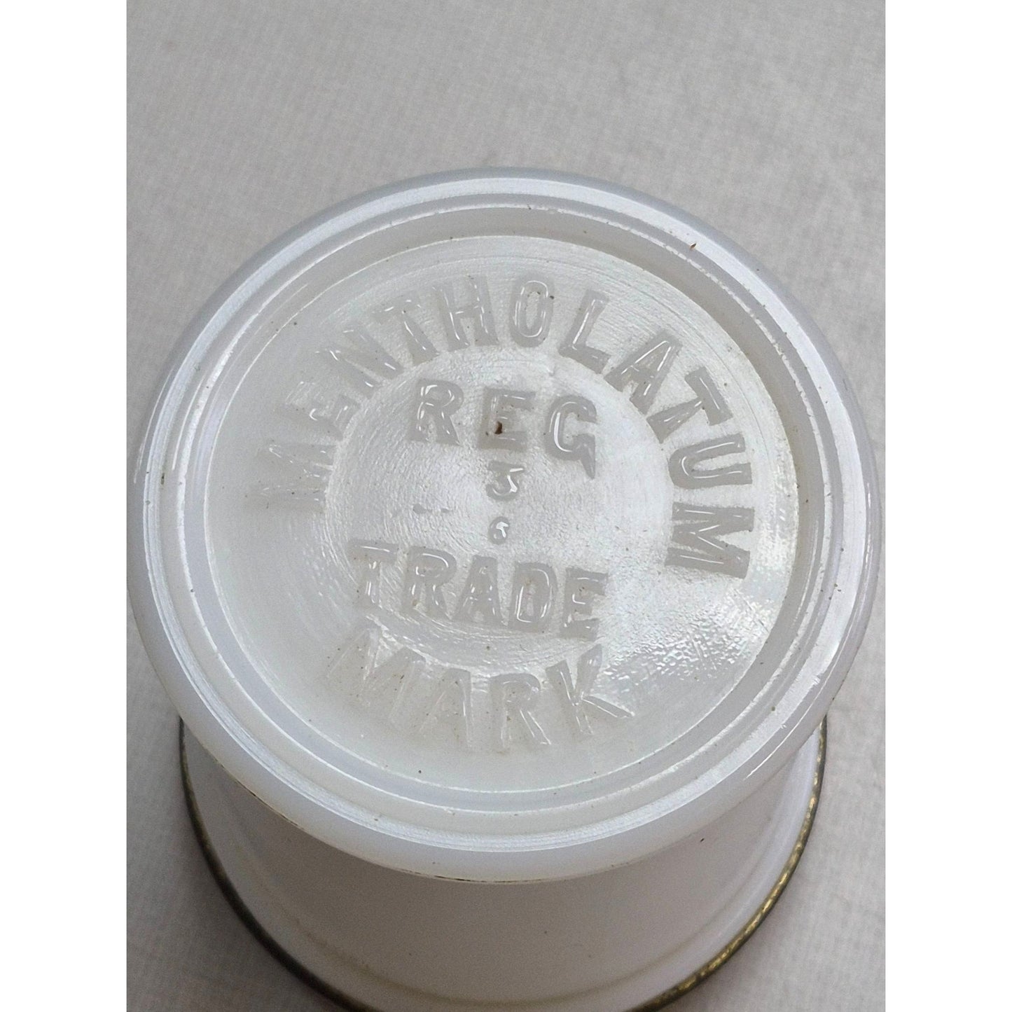 Vintage Mentholatum White Ceramic Jar With Metal Lid