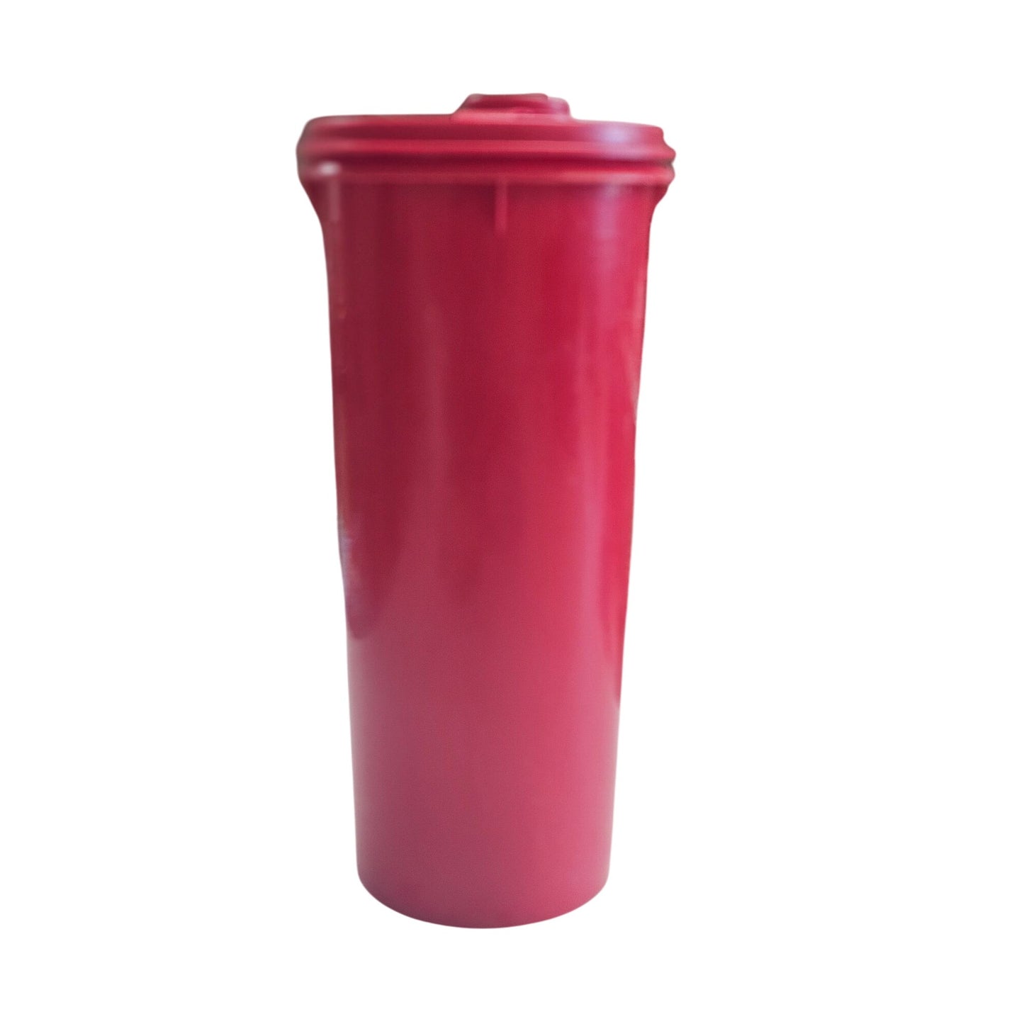 Tupperware Red Tall Cylinder Container With Lid 262-13