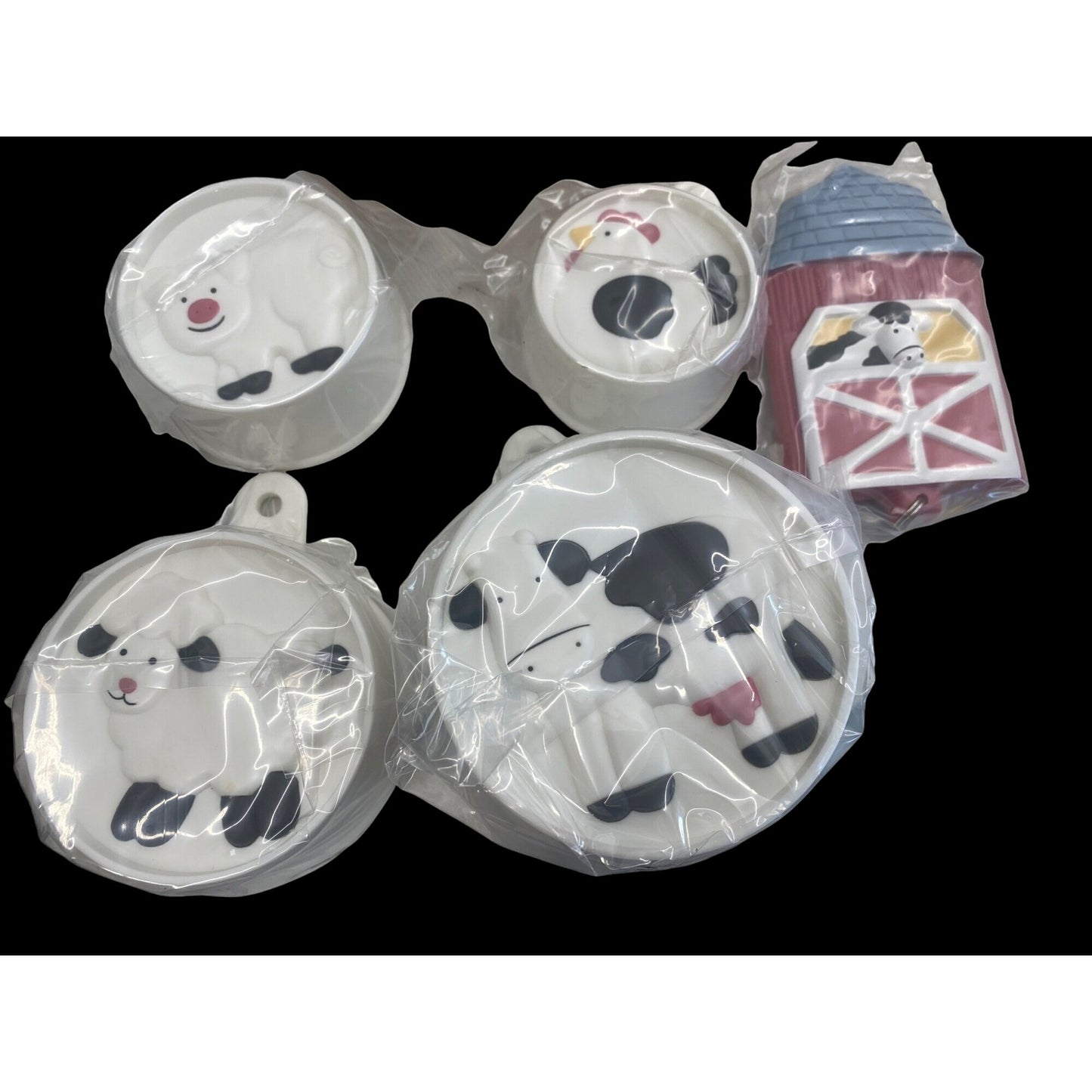 Avon Down On The Farm Collection Measuring Cups Set 4 Sizes 1/4 To 1 Cup Fun Animal Design NIB