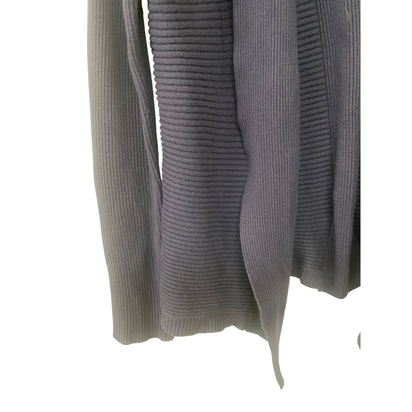 89th & Madison Womens Medium Ribbed Open Front Cardigan Sweater Navy