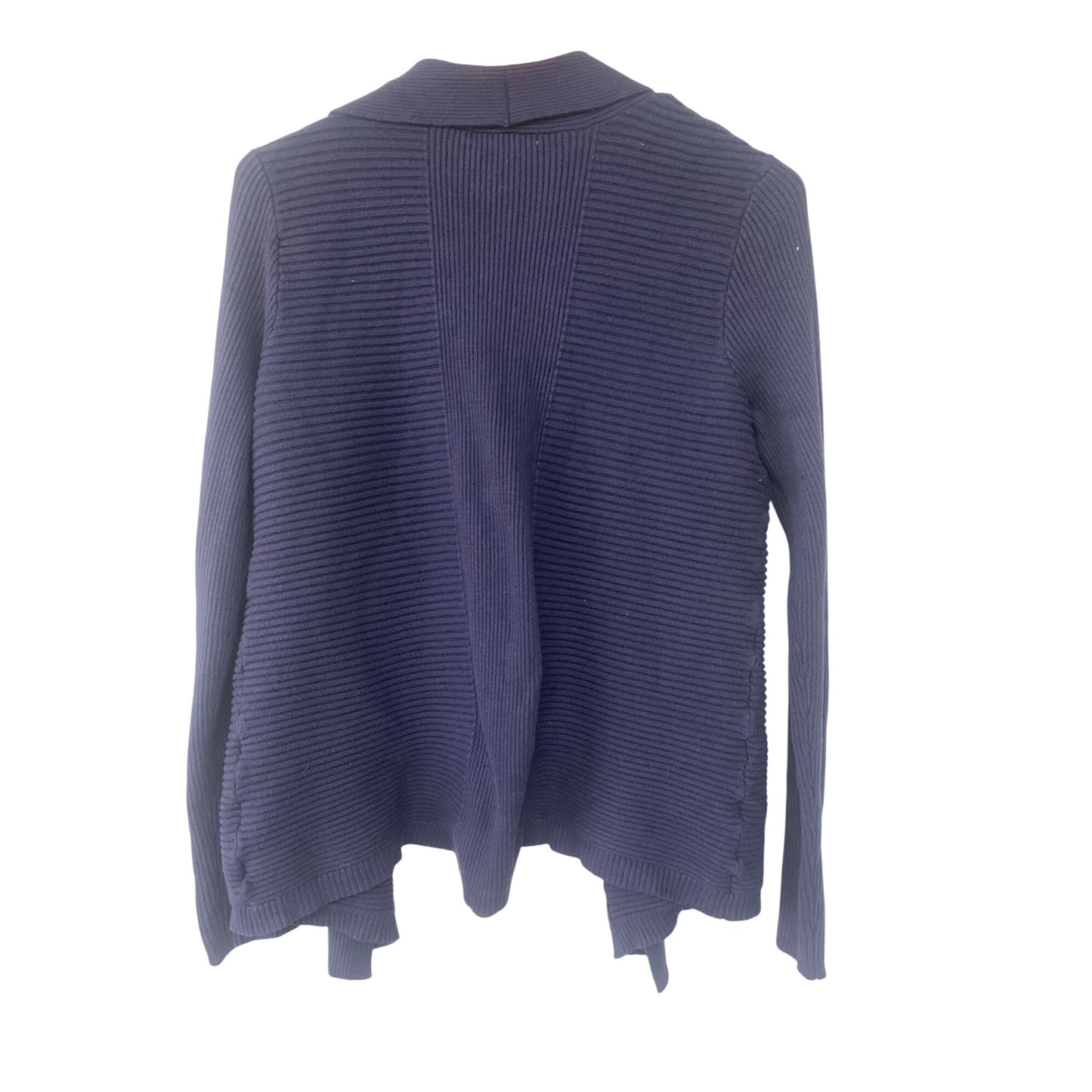 89th & Madison Womens Medium Ribbed Open Front Cardigan Sweater Navy