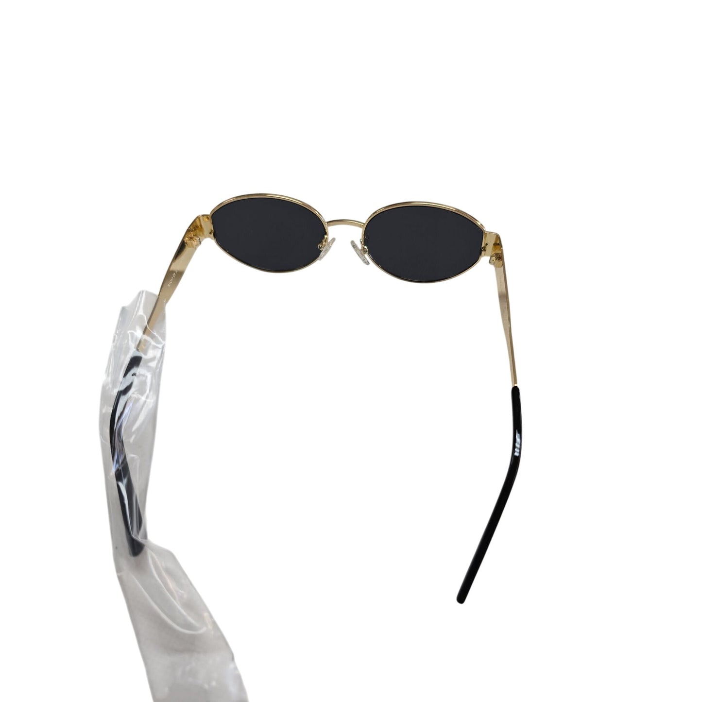 NEW Sojos Oval Sunglasses UV400 Gold Frame Black Lens Unisex SJ1217 CS