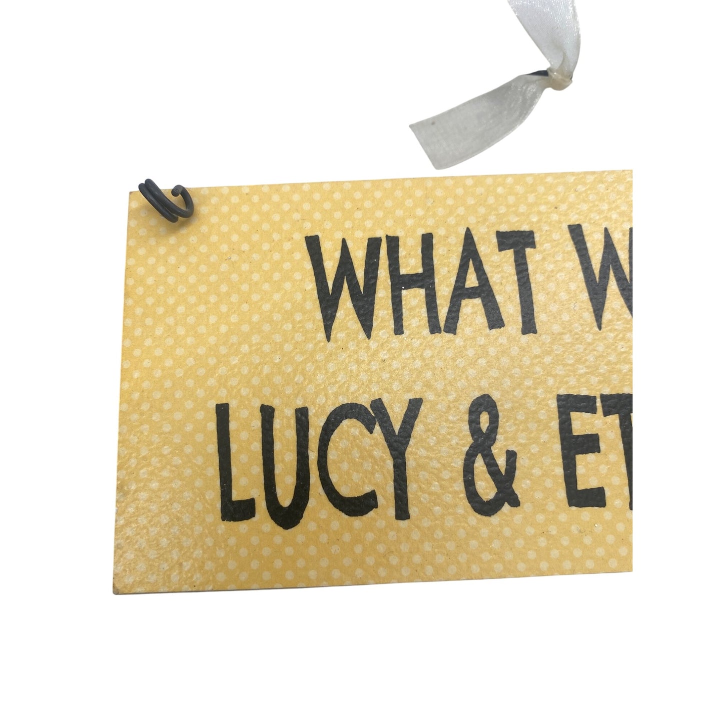 Lucy & Ethel Inspirational Wall Sign With Wire Hanger