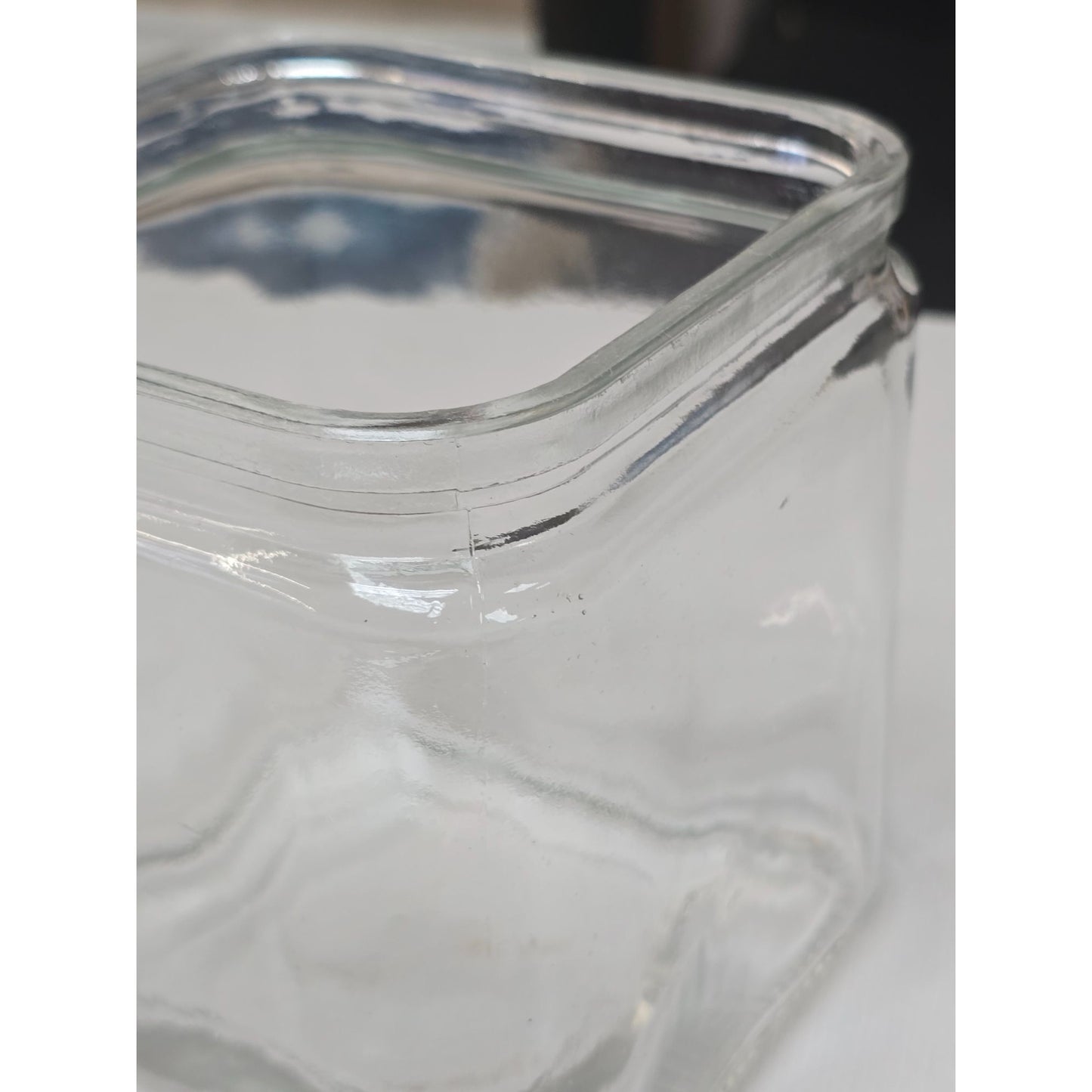 Square Clear Glass Storage Jar With Wide Mouth For Easy Access - Ideal For Pantry Office Or Crafts