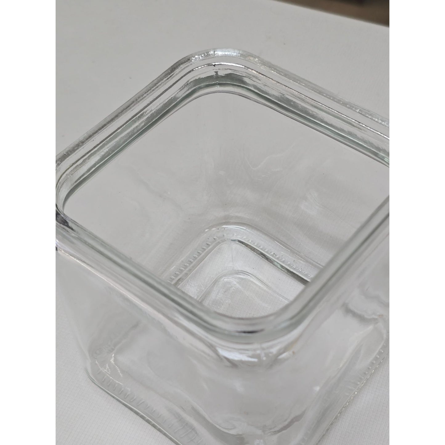Square Clear Glass Storage Jar With Wide Mouth For Easy Access - Ideal For Pantry Office Or Crafts
