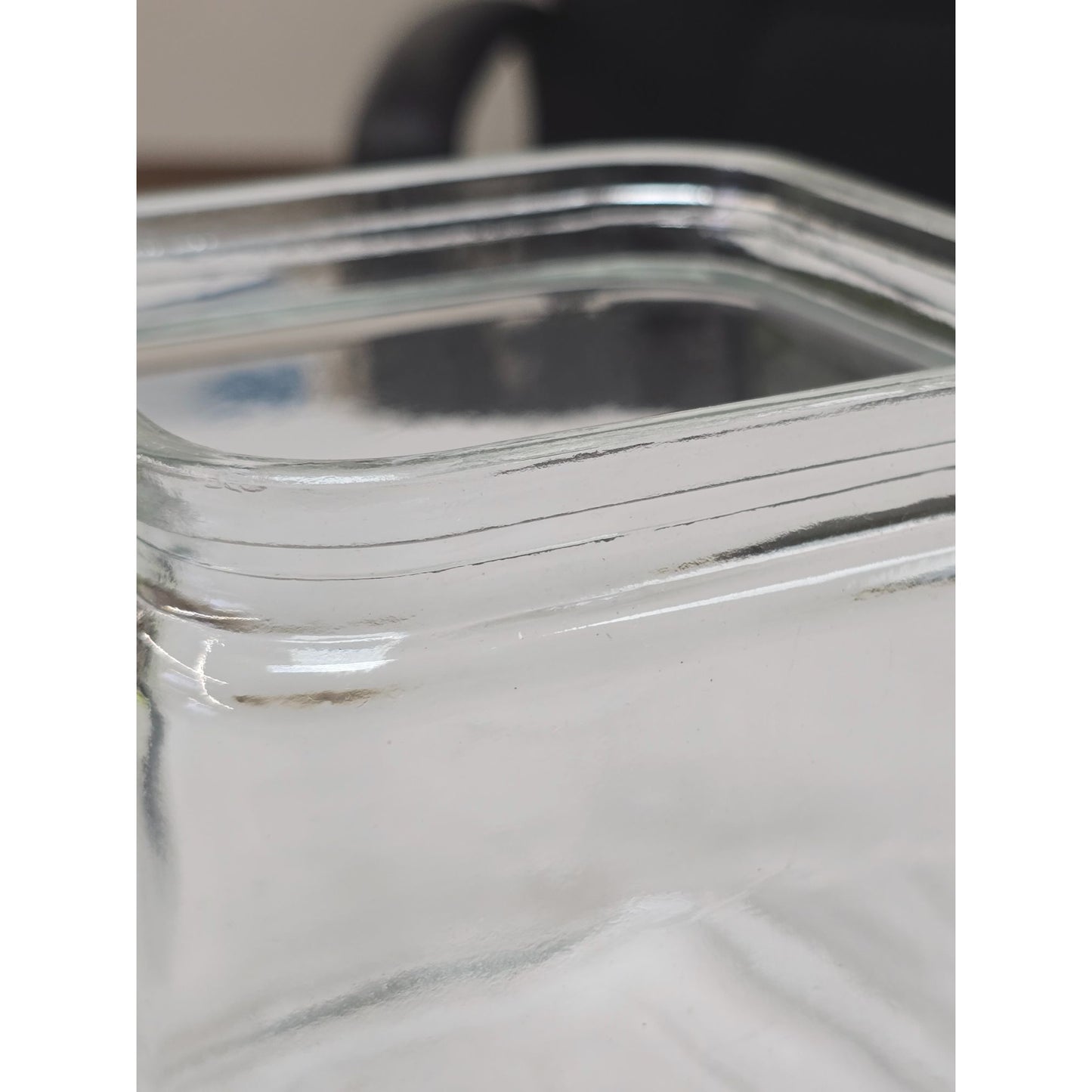 Square Clear Glass Storage Jar With Wide Mouth For Easy Access - Ideal For Pantry Office Or Crafts