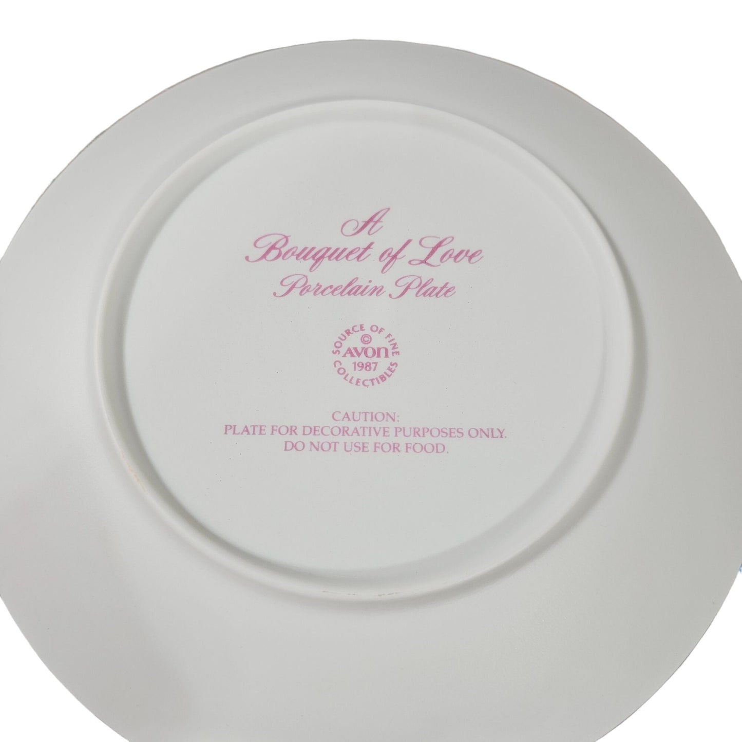 Avon A Bouquet of Love Heart Floral Rose Porcelain Collector Plate Vintage 1987