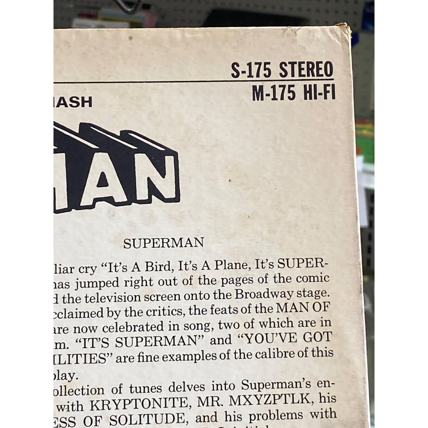 Selections From The New Musical Smash Superman Vinyl Record By The Supermen Spinorama Records 1966 Stereo