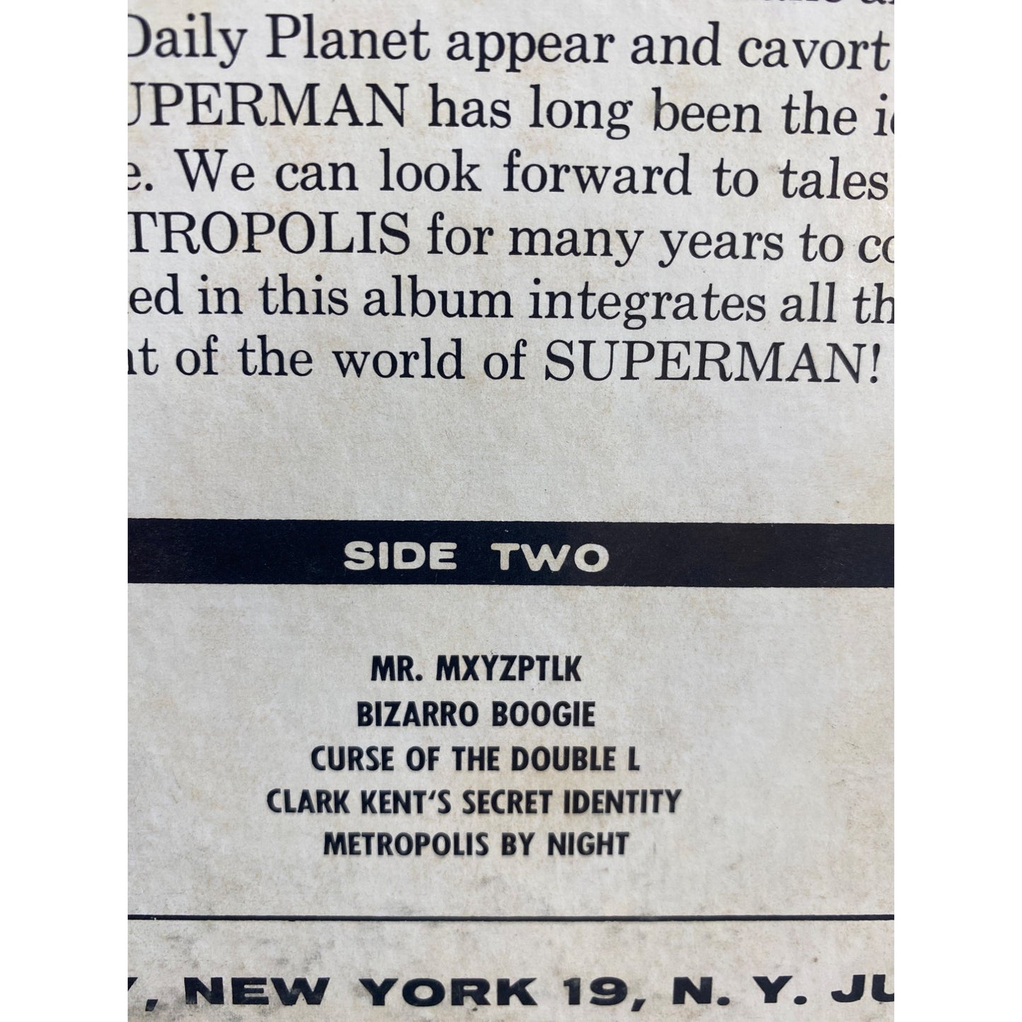 Selections From The New Musical Smash Superman Vinyl Record By The Supermen Spinorama Records 1966 Stereo