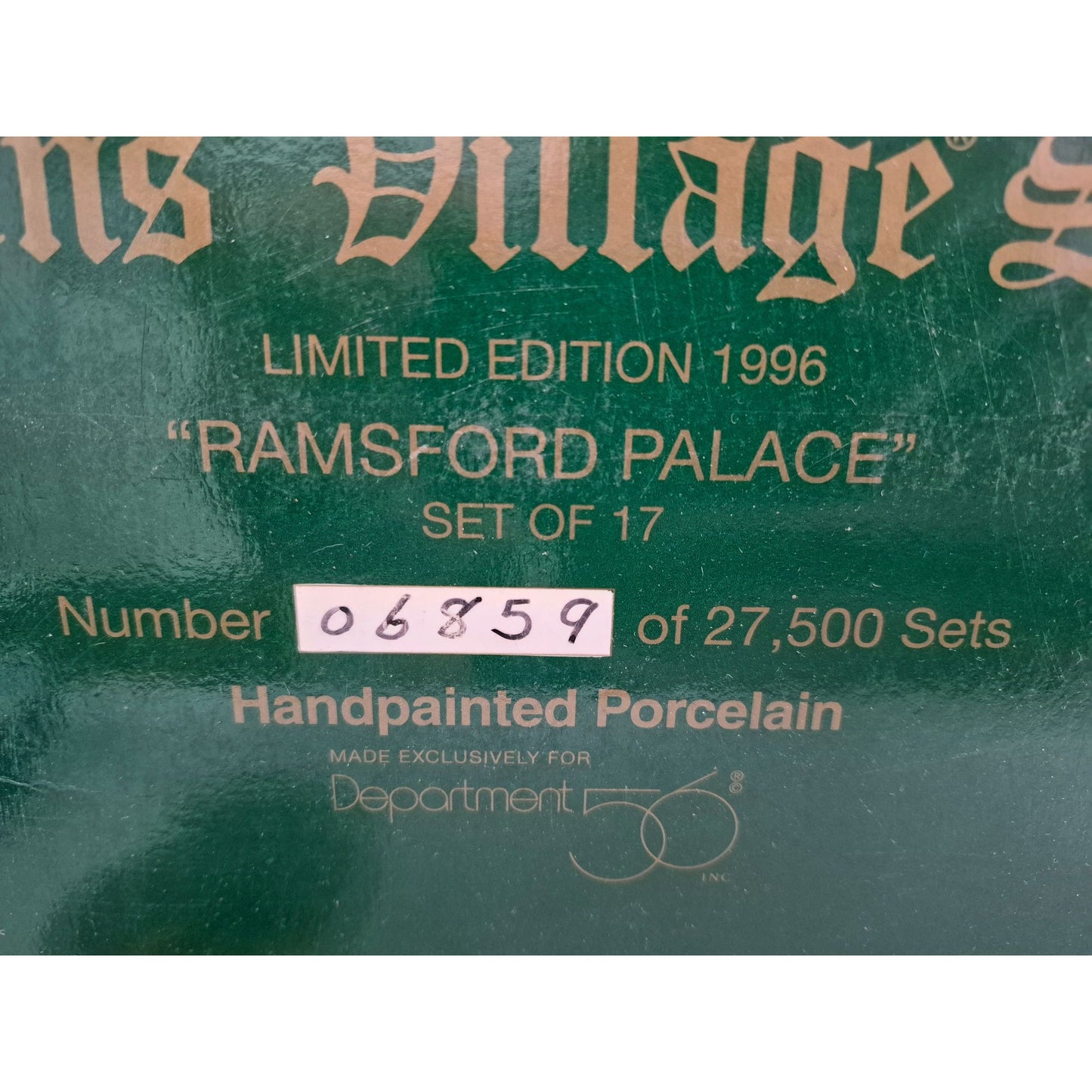 Dept 56 Ramsford Palace Heritage Village 1996 • Limited Edition • 17-Piece Set • Mint in Box