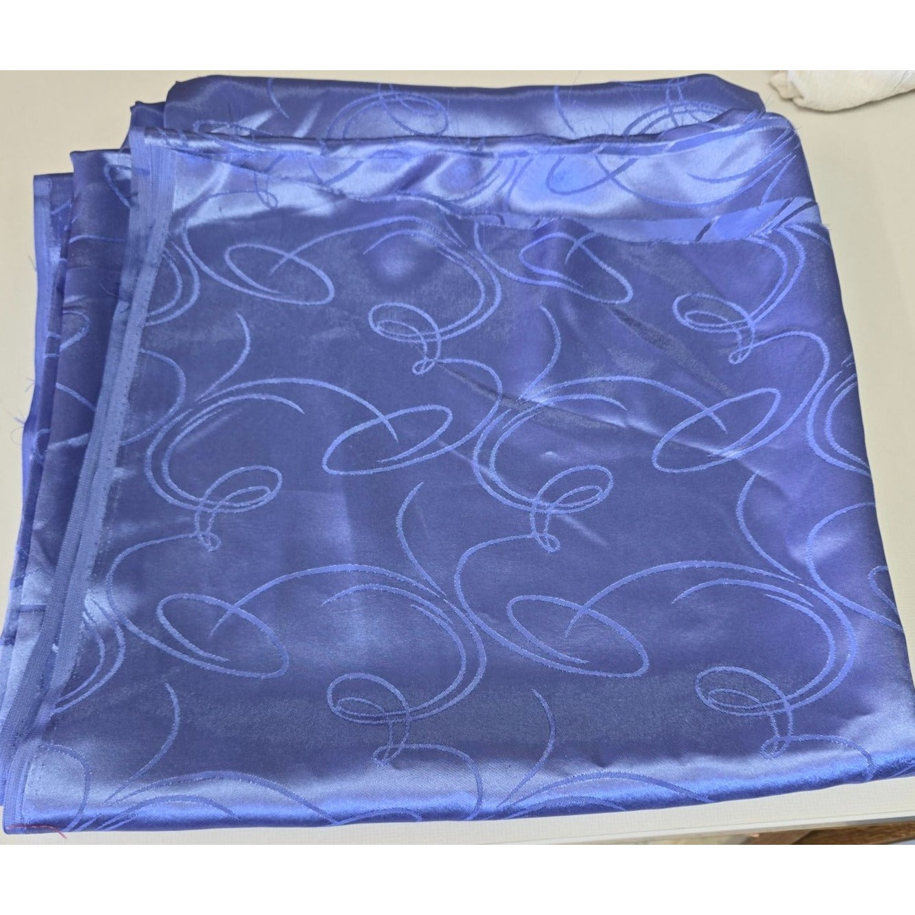 Purple Blue Satin Material Swirl Design 57" Width 112" (3.1 yds) Fabric