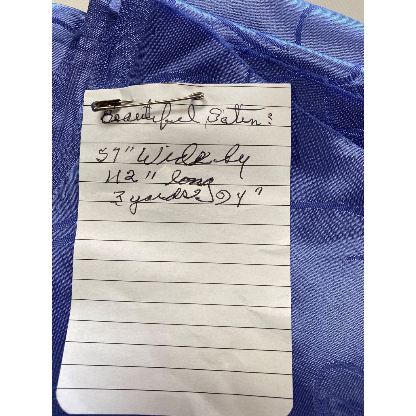 Purple Blue Satin Material Swirl Design 57" Width 112" (3.1 yds) Fabric