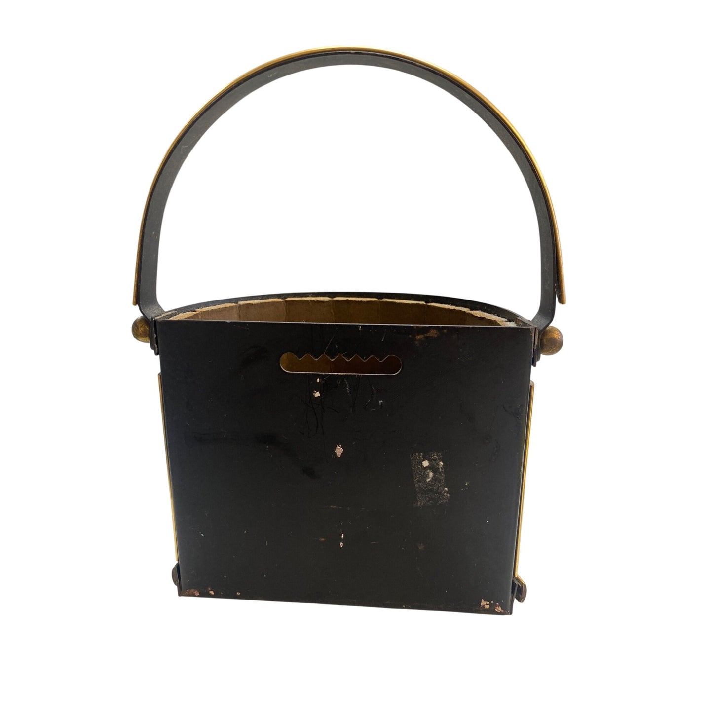 Vintage Wooden & Metal Bucket Style Wall Hanger