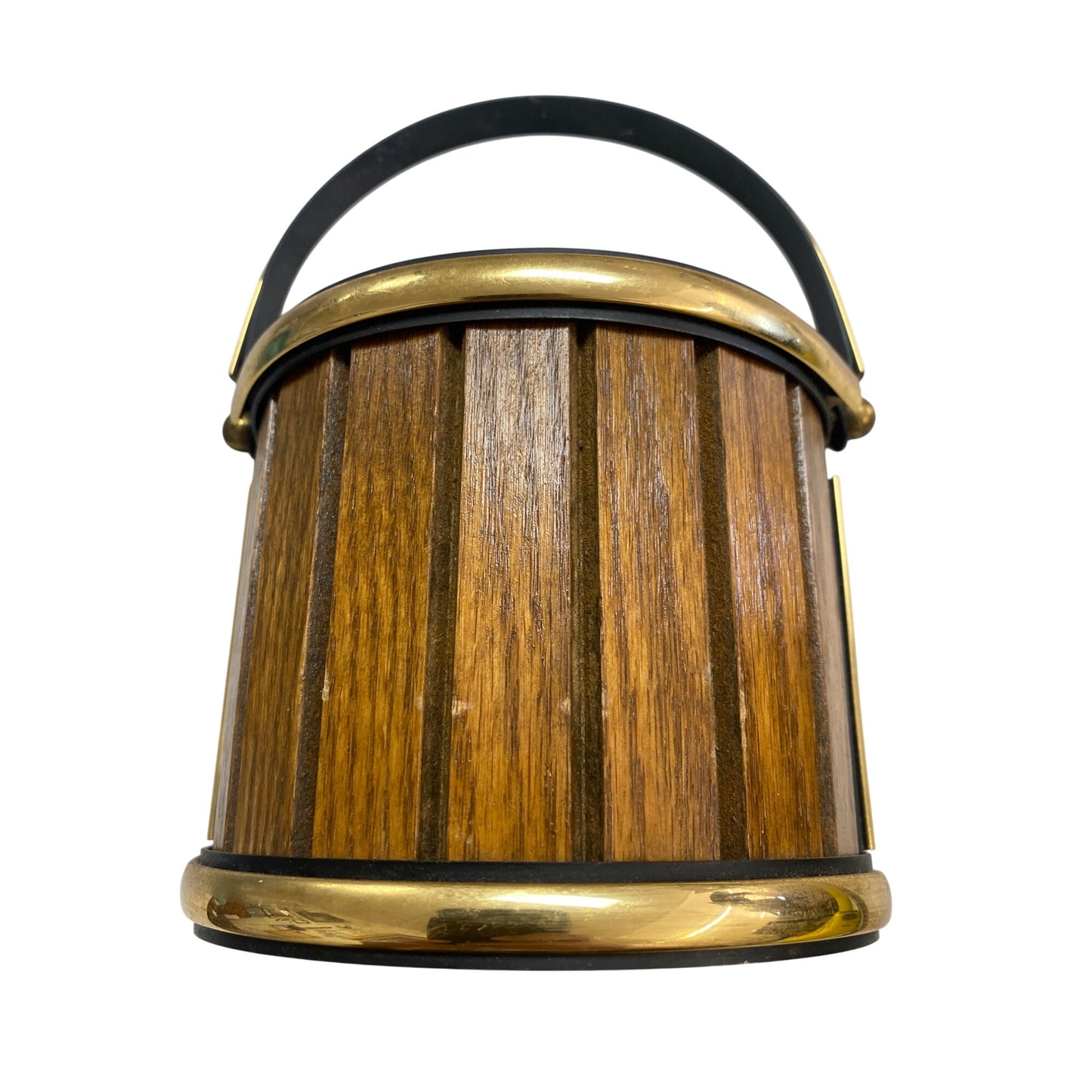 Vintage Wooden & Metal Bucket Style Wall Hanger