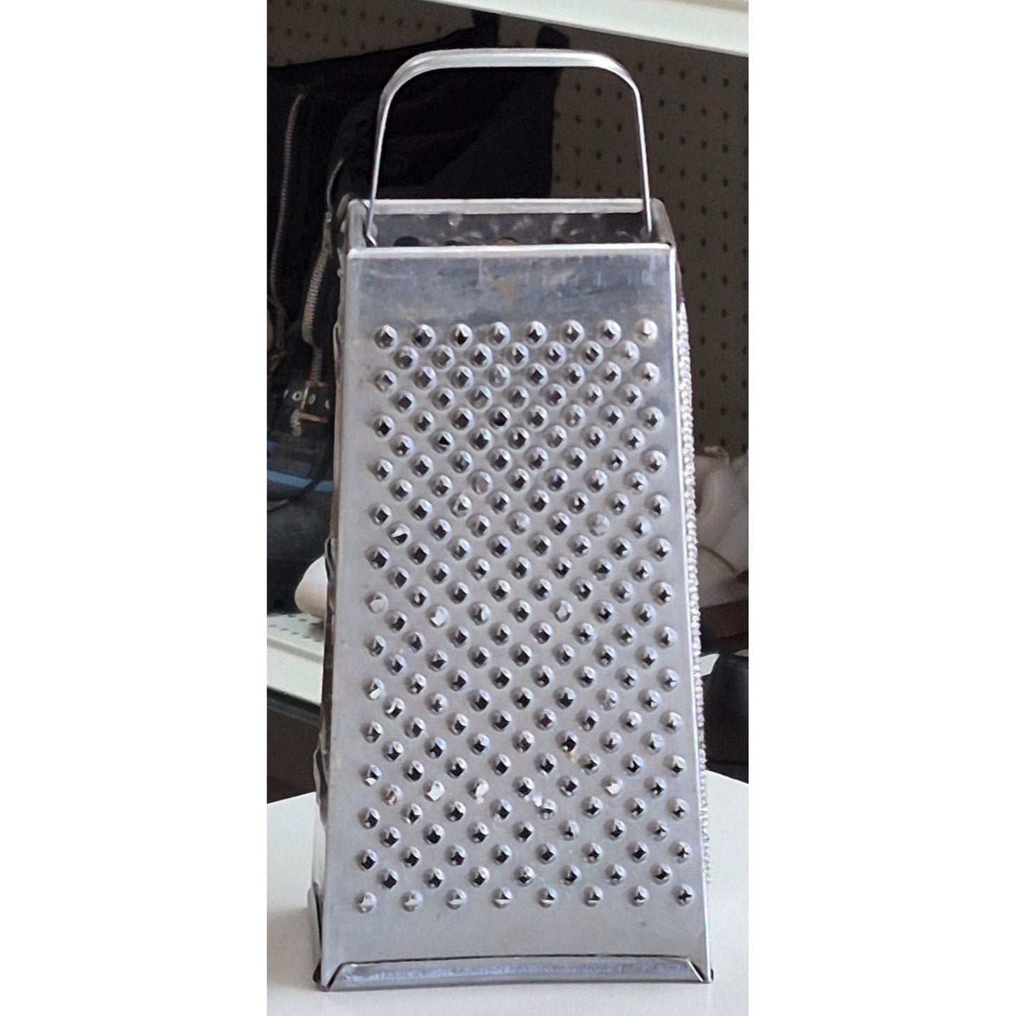 Vintage Stainless Steel 4-Sided Box Grater w Handle Cheese & Vegetables