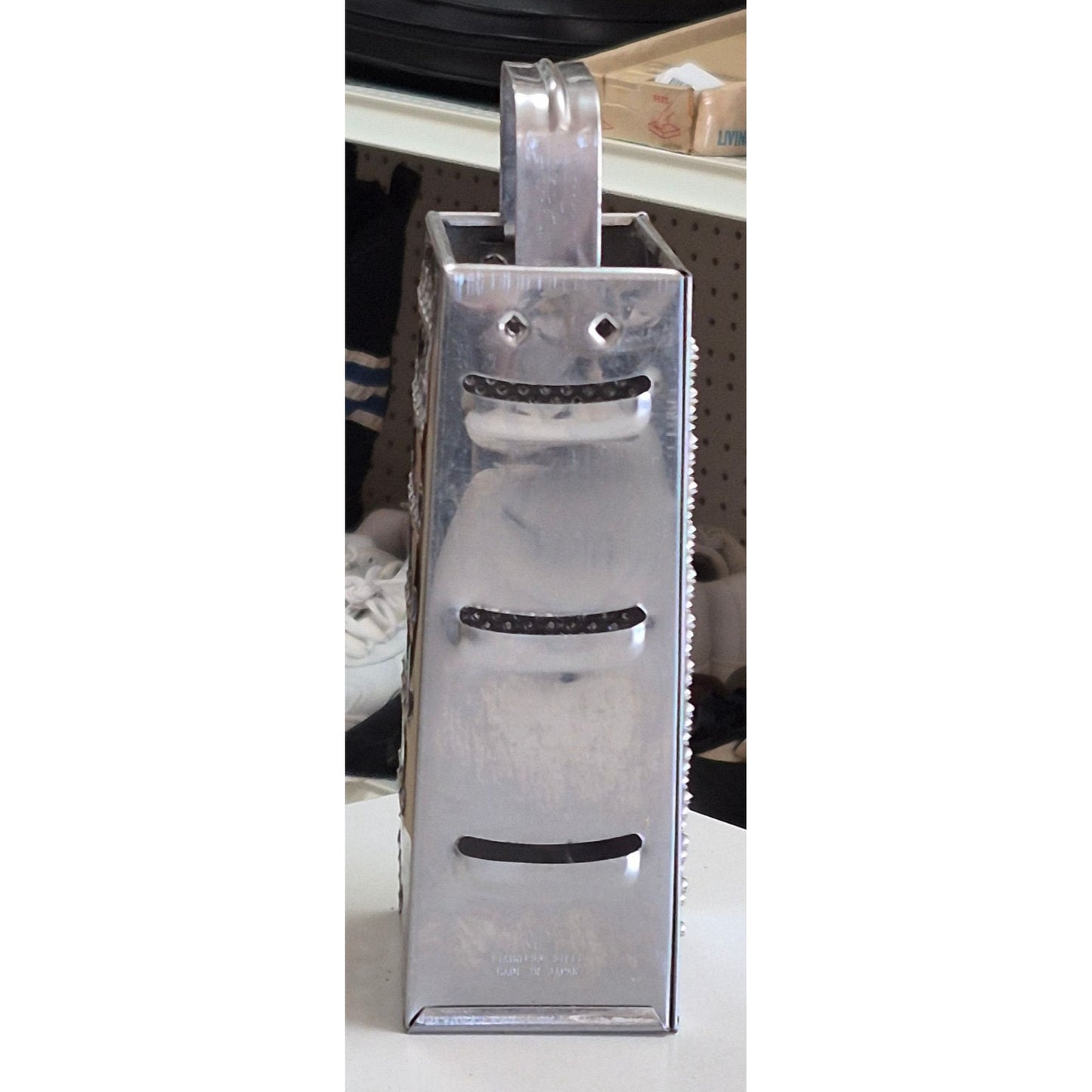 Vintage Stainless Steel 4-Sided Box Grater w Handle Cheese & Vegetables