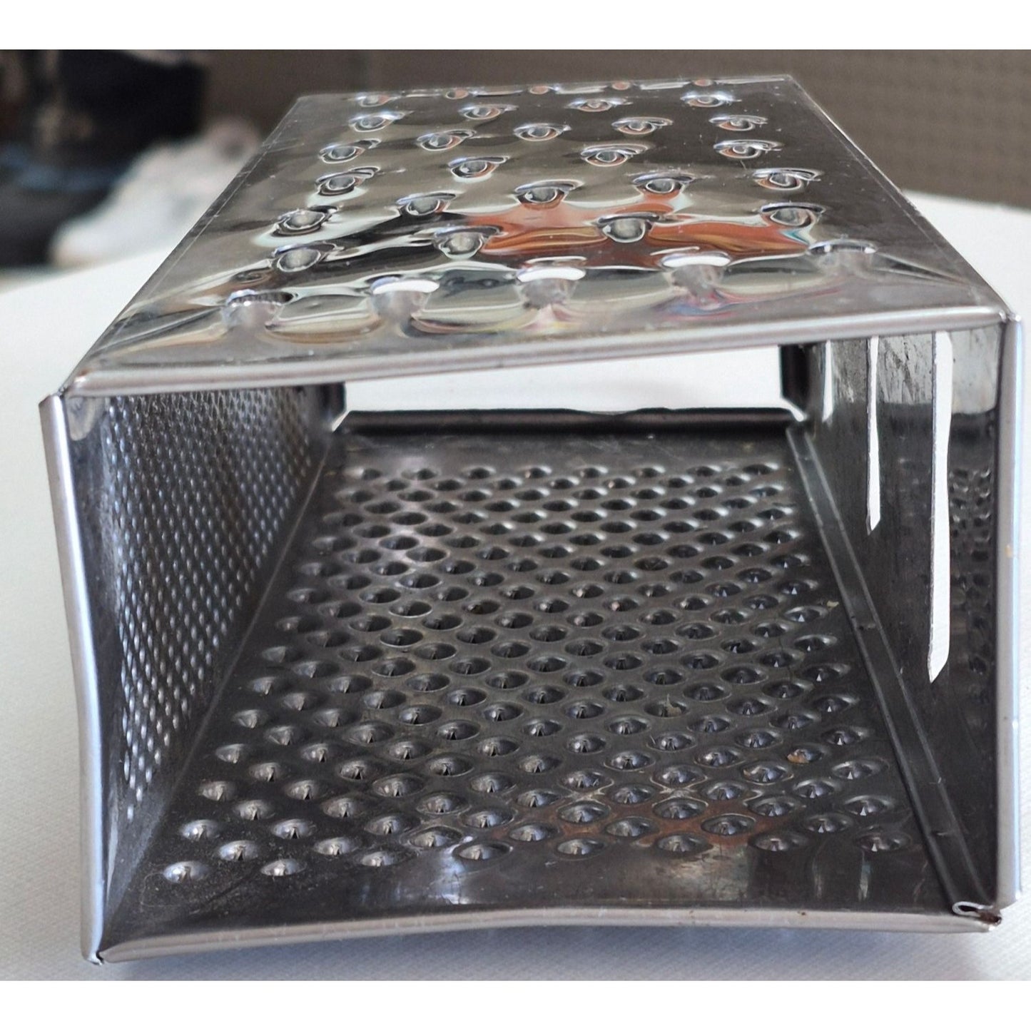 Vintage Stainless Steel 4-Sided Box Grater w Handle Cheese & Vegetables