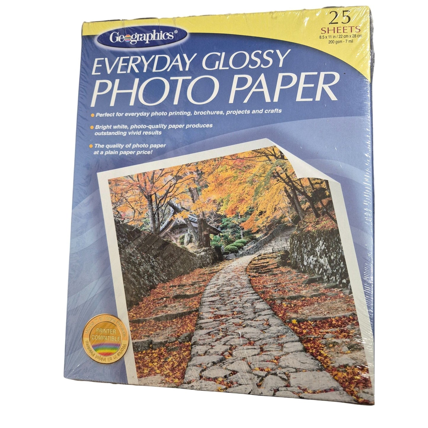 Geographics Everyday Glossy Photo Paper 8.5" X 11" 25 Sheets For Inkjet Printers