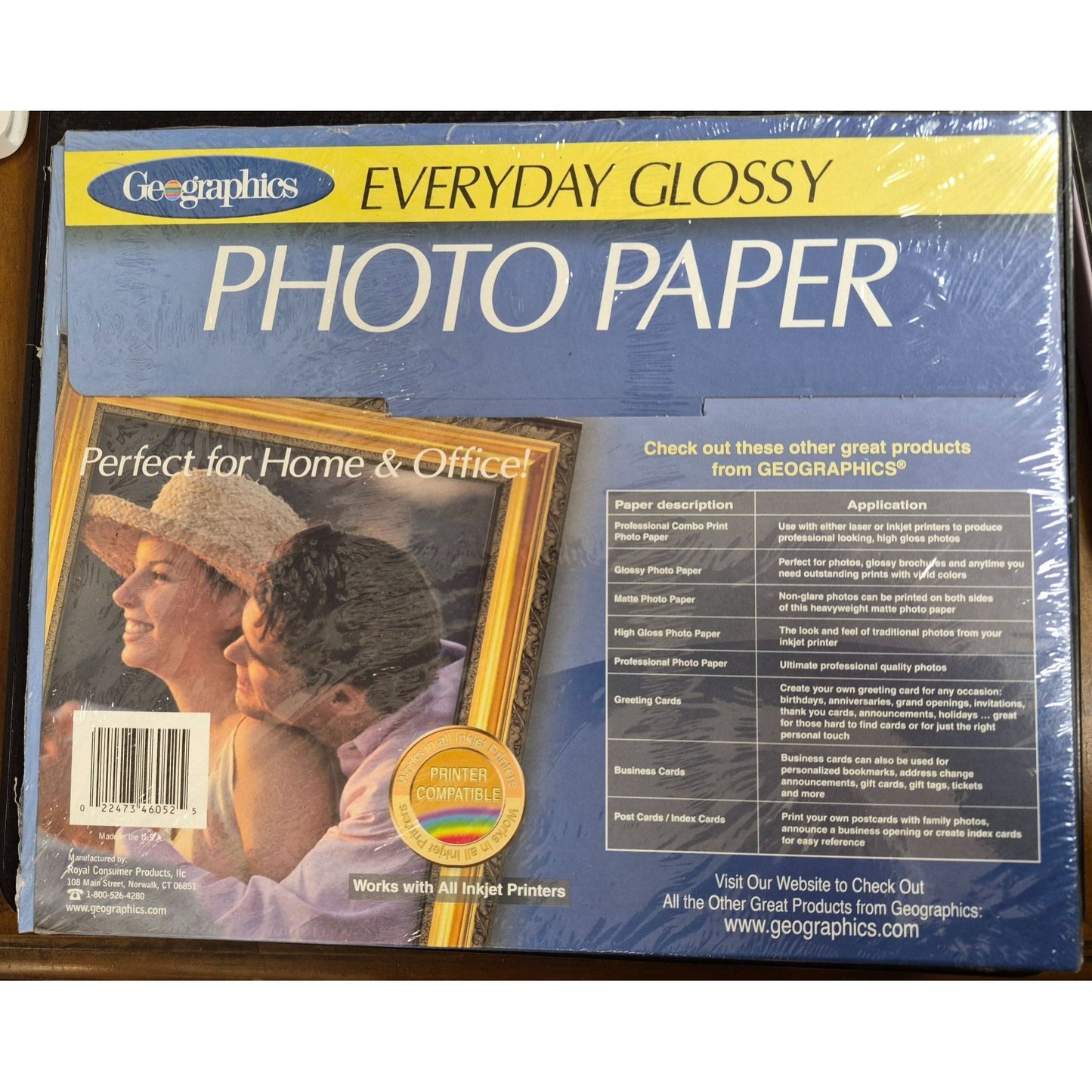 Geographics Everyday Glossy Photo Paper 8.5" X 11" 25 Sheets For Inkjet Printers