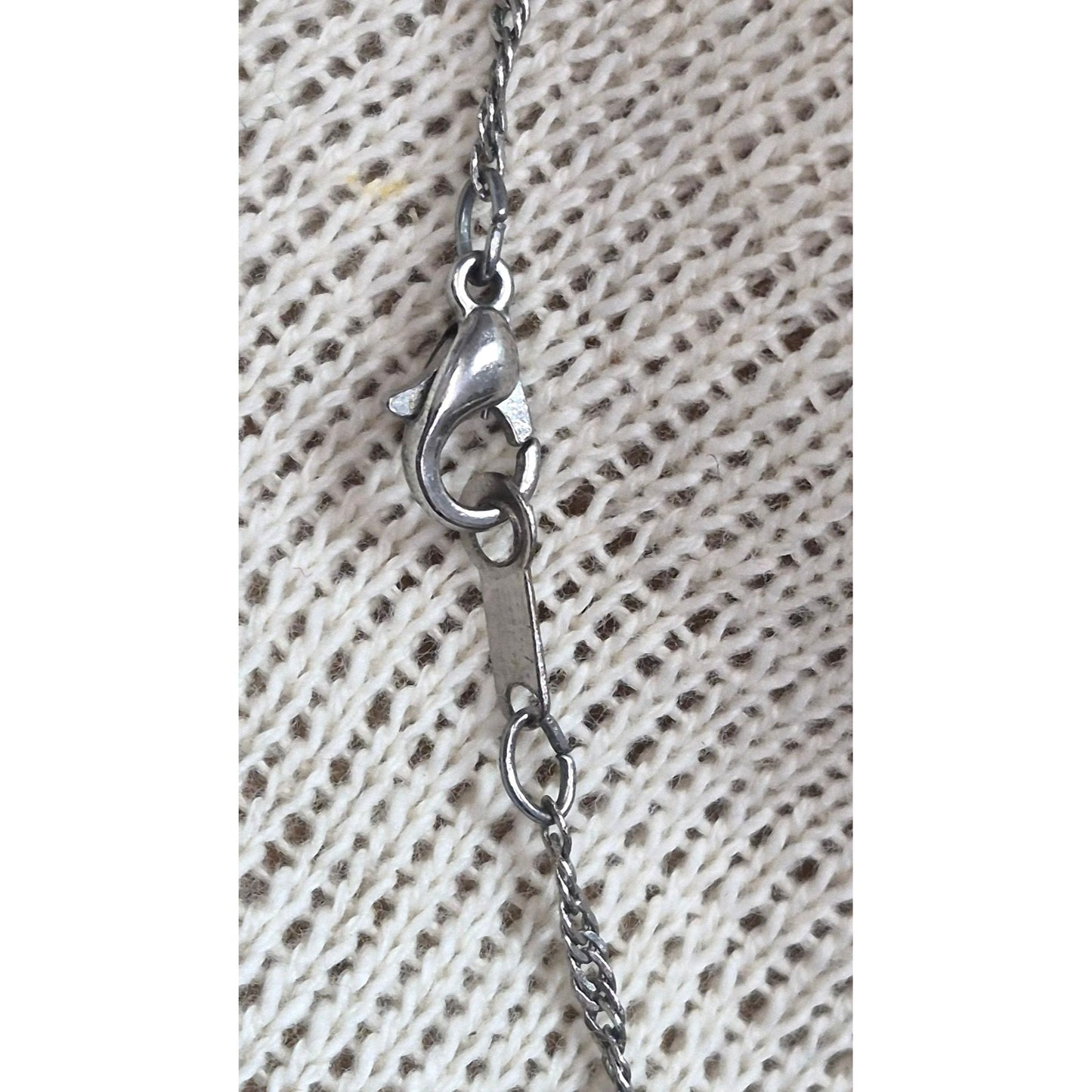 Blue Saphire Spectrum Square Stone Pendant Necklace 16 Inch .925 Sterling Silver Chain