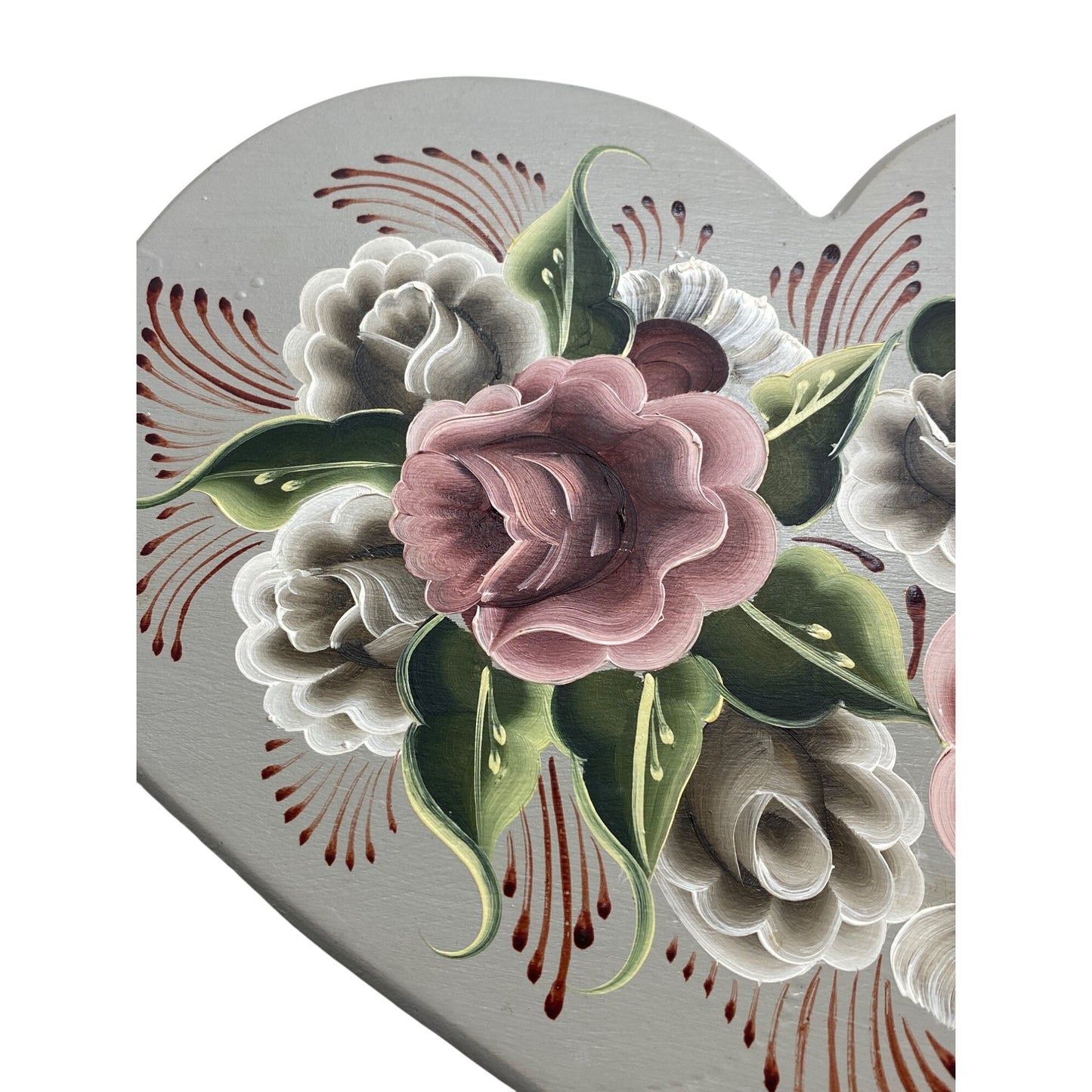 Hand-Painted Heart-Shaped Wooden Wall Decor