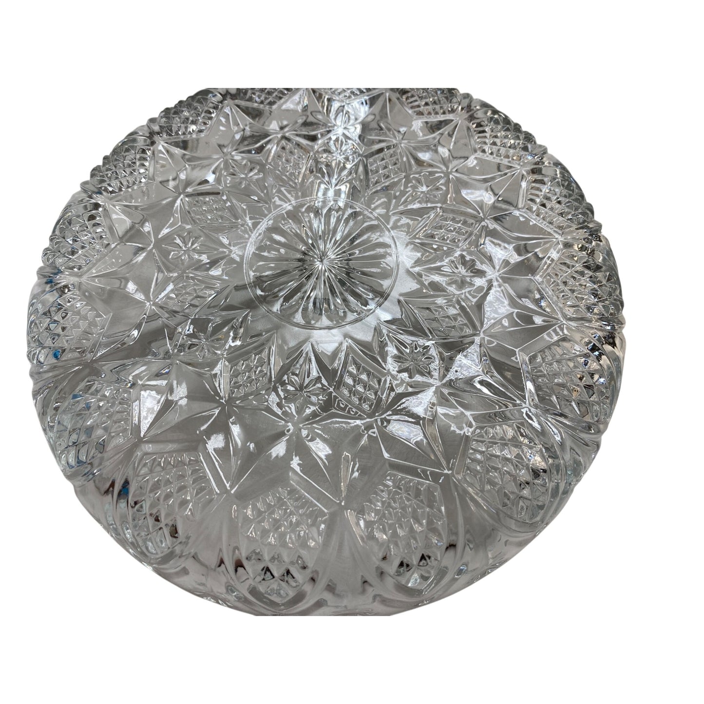 Vintage Glass & Metal Serving Tray With Handles & Floral Design