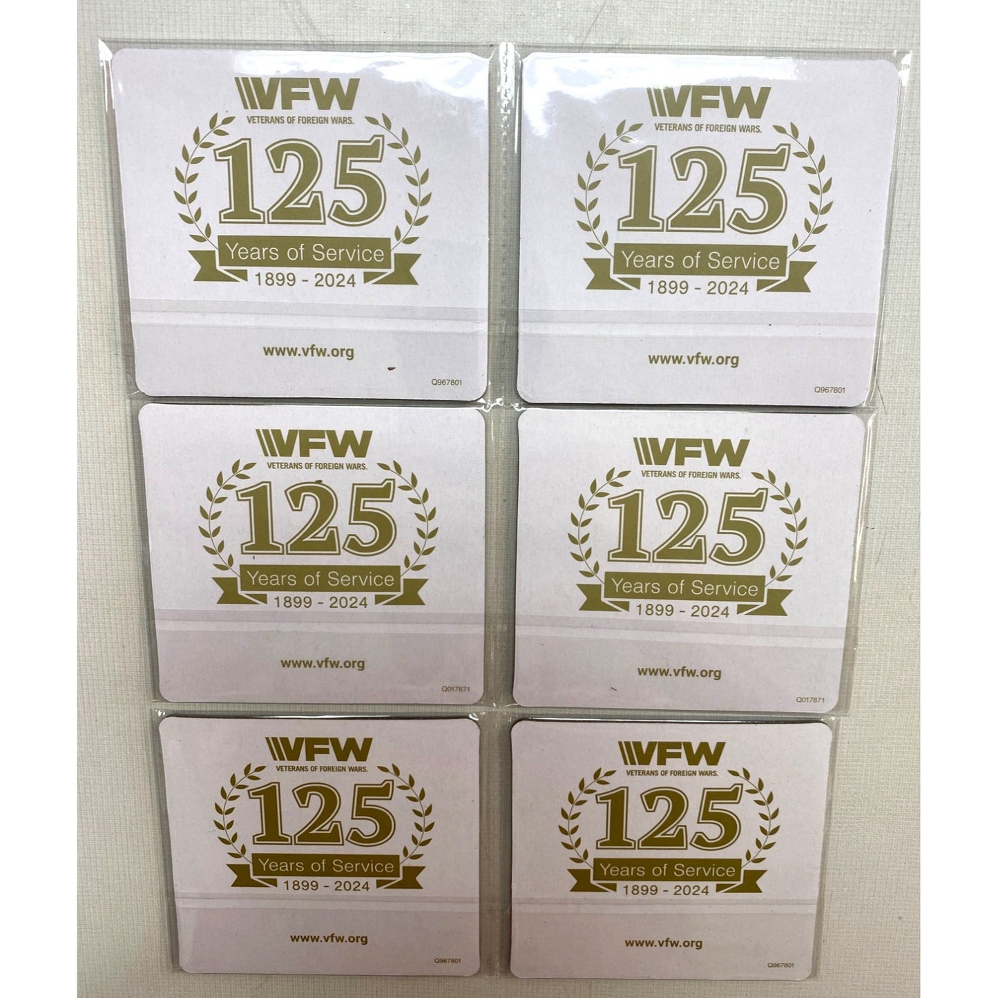 VFW 125th Anniversary Coasters - Lot 6