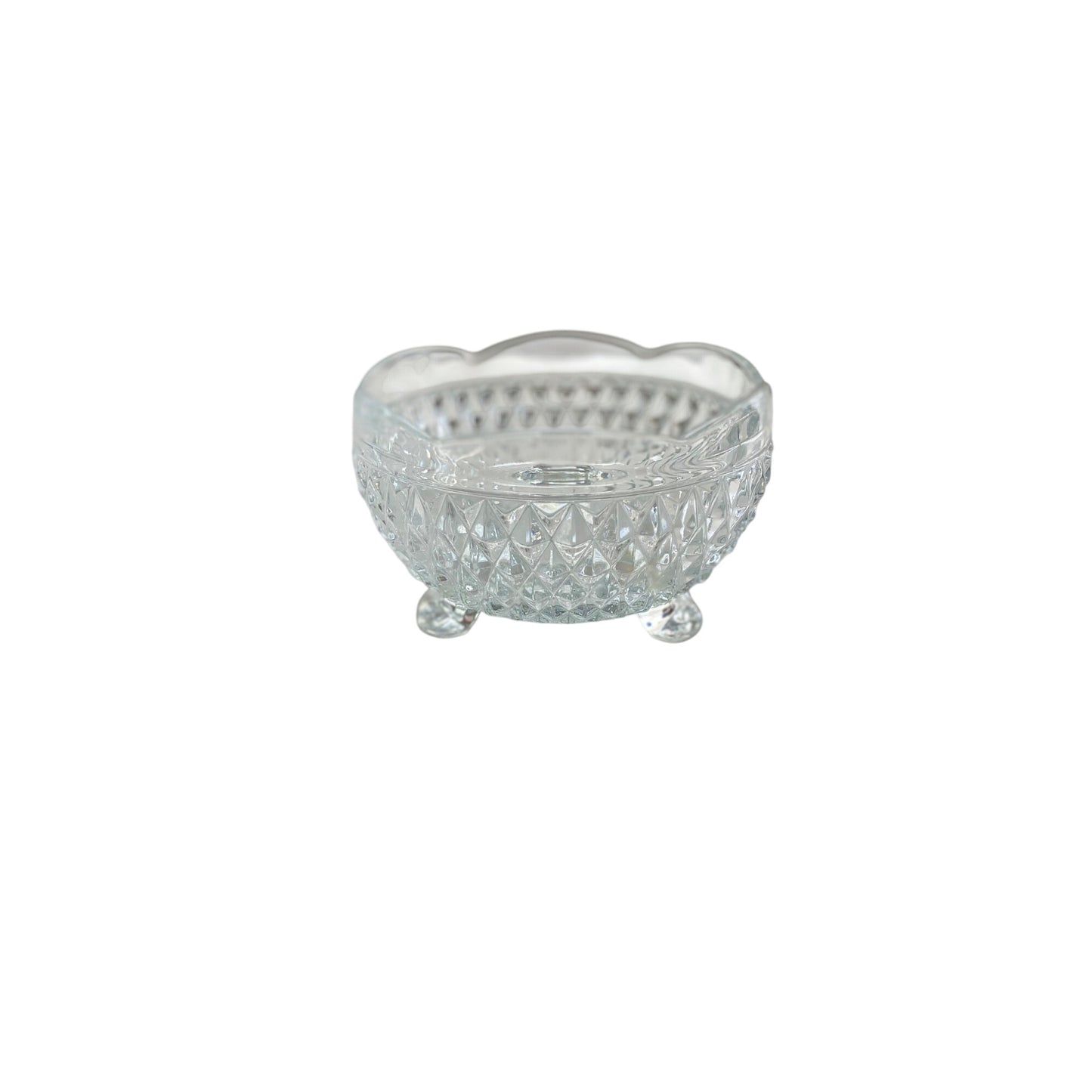 Vintage Clear Glass Diamond Bowl