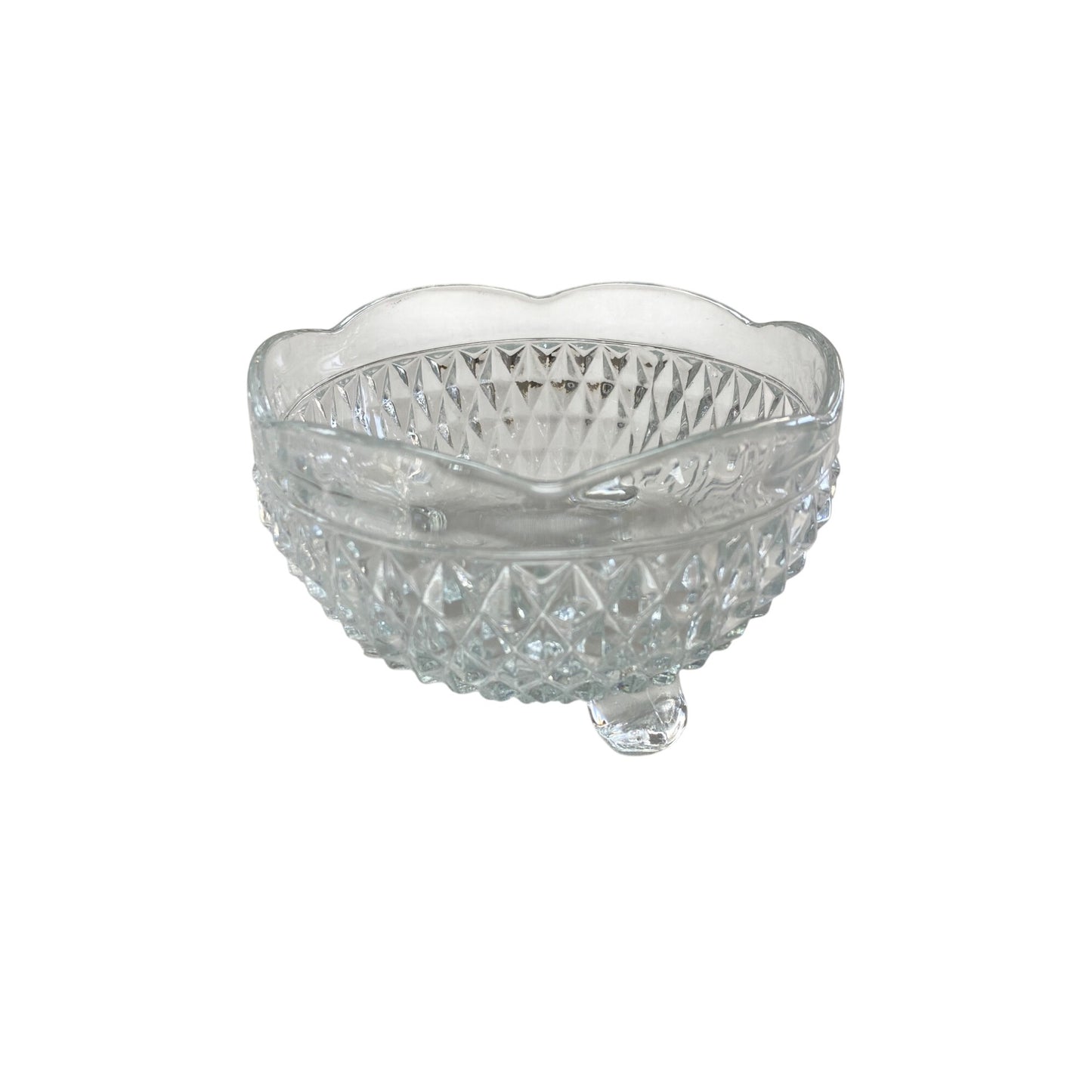 Vintage Clear Glass Diamond Bowl