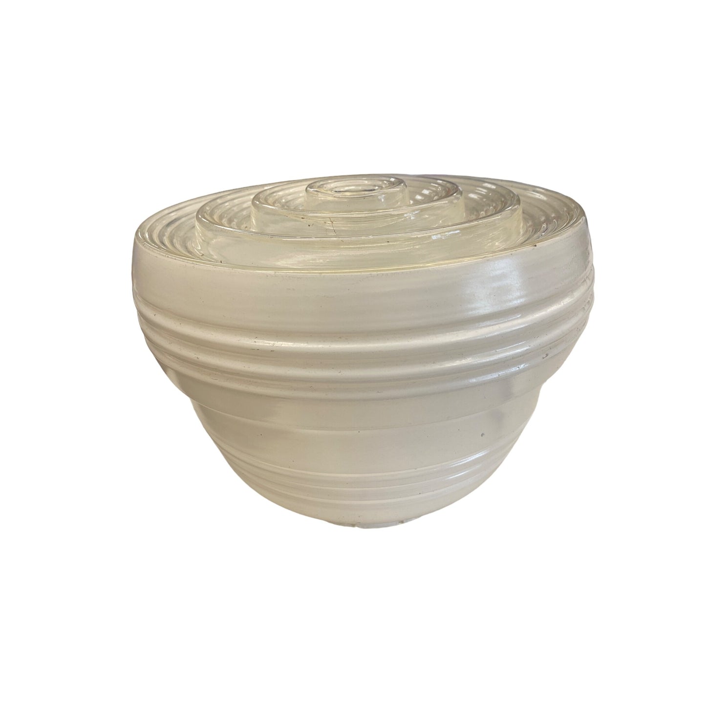 Vintage Art Deco White Glass Light Fixture Shade