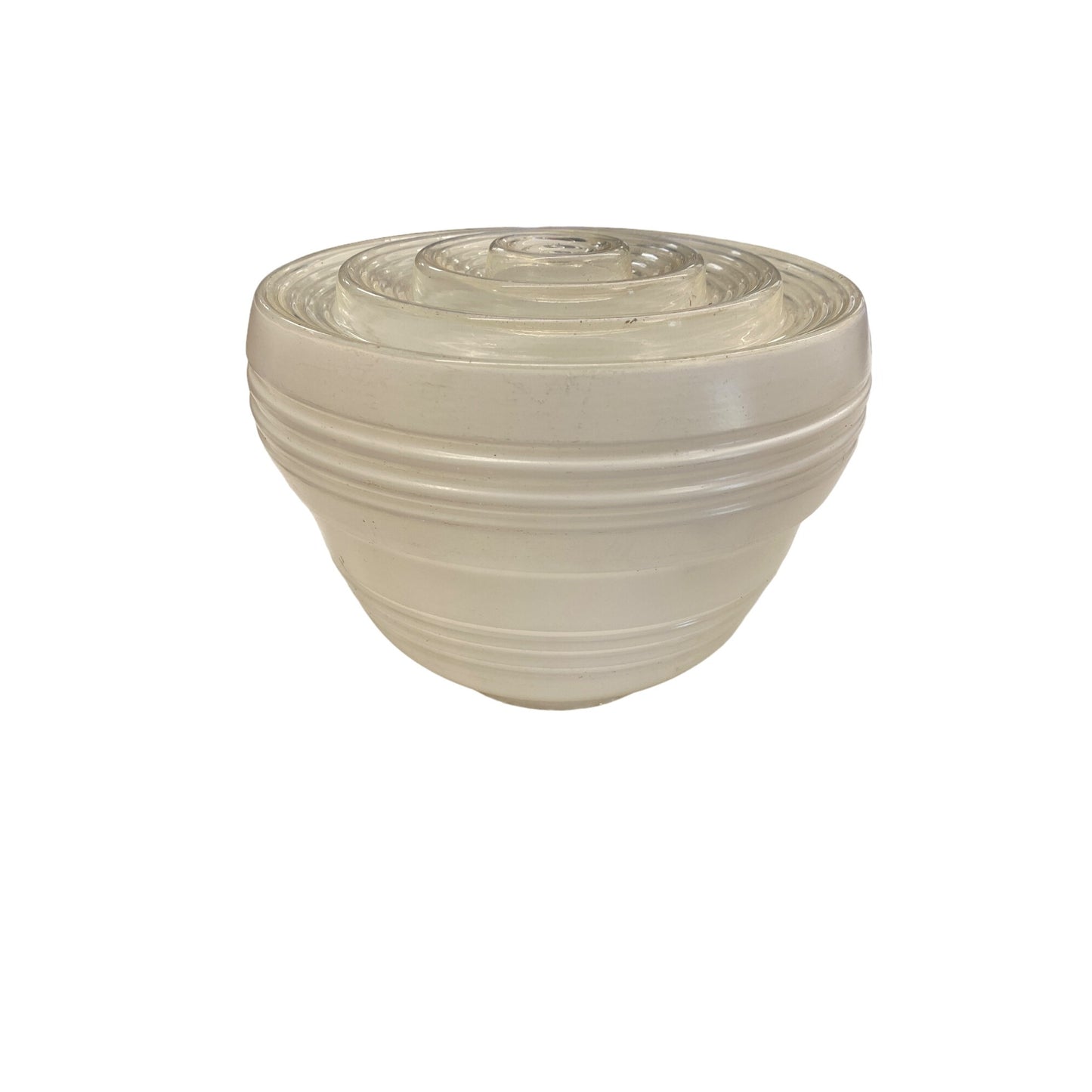 Vintage Art Deco White Glass Light Fixture Shade