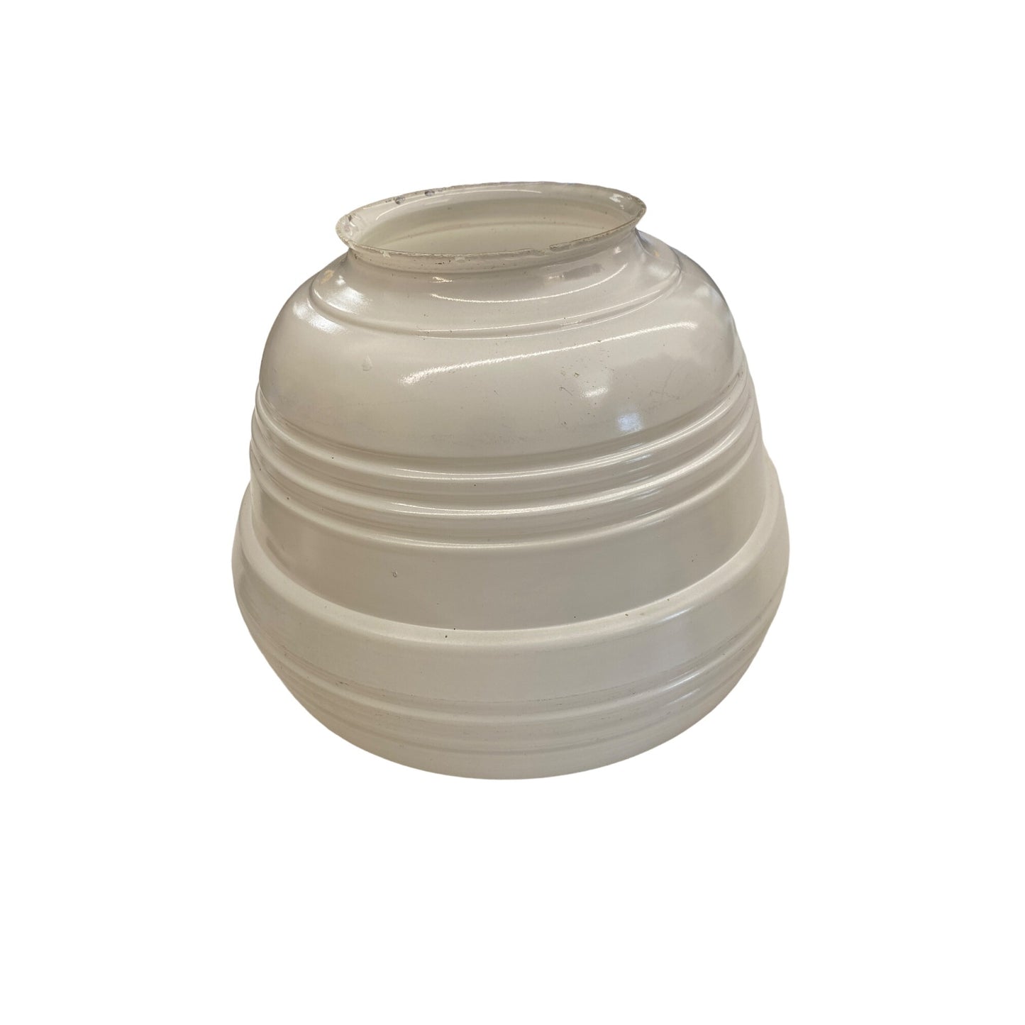 Vintage Art Deco White Glass Light Fixture Shade