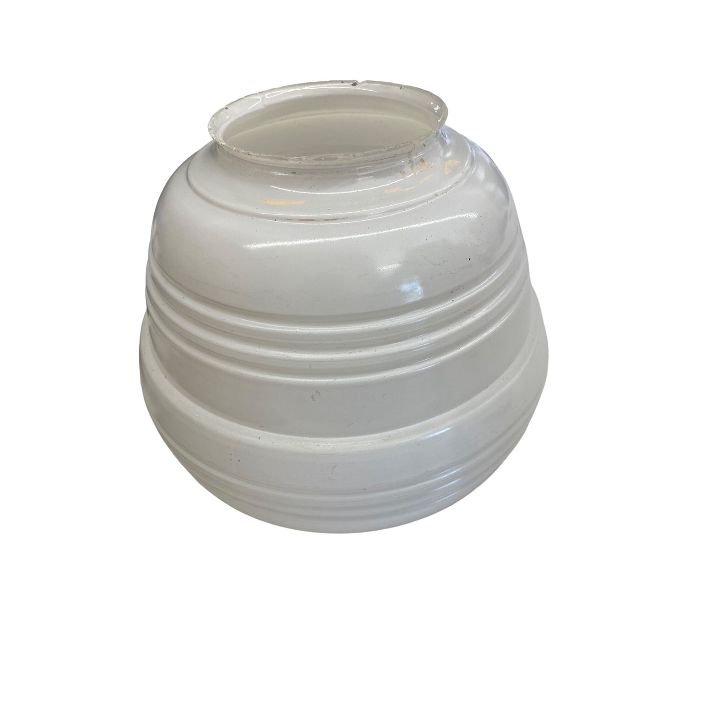 Vintage Art Deco White Glass Light Fixture Shade