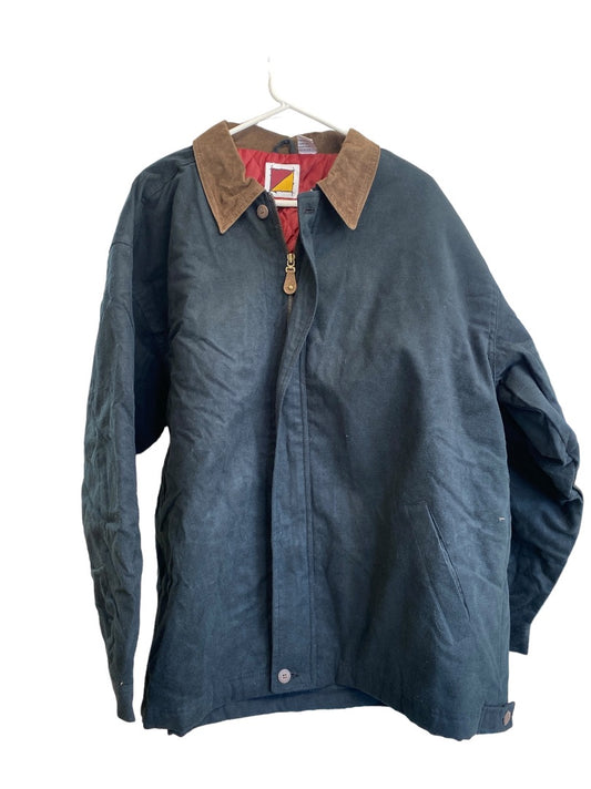 Men Winter Coat Black and Tan Suede Coller XL