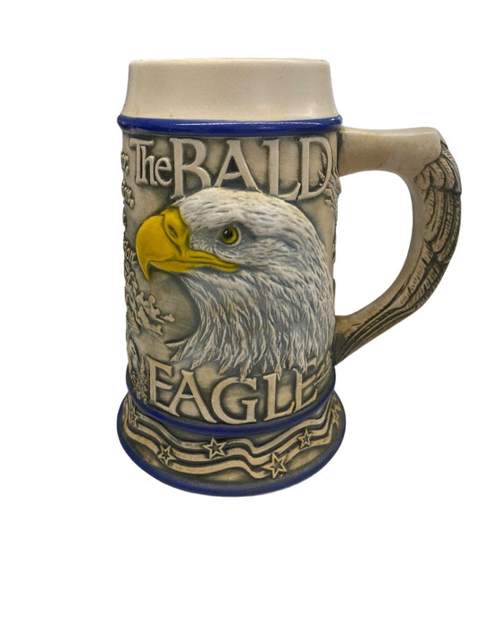 The Bald Eagle Stein Mug Tom O'Brien American Animal Ceramic 2000 Ceramarte