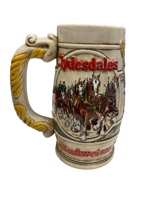 Vintage Budweiser Anheuser Bush Clydesdales Horses stein