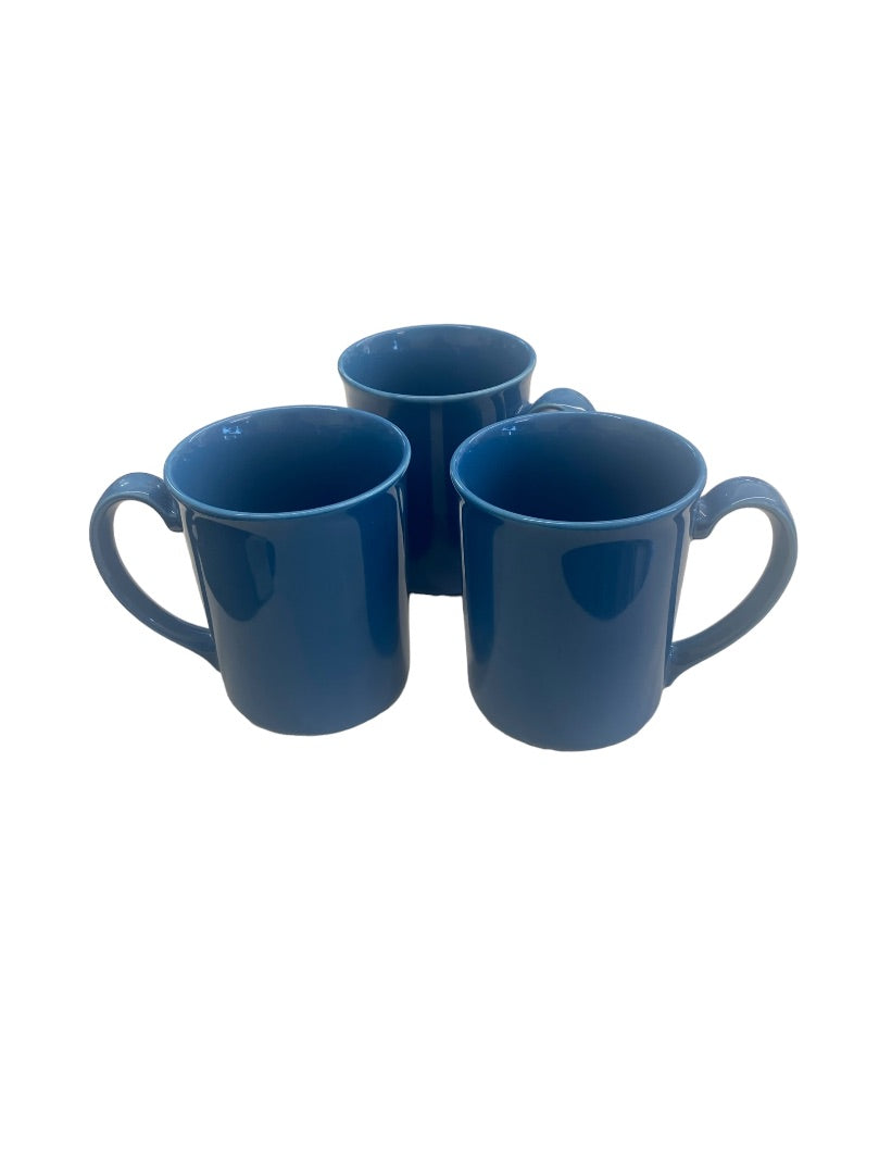 Corning Blue Coffee Cup Mug Set 3 Microwave Safe