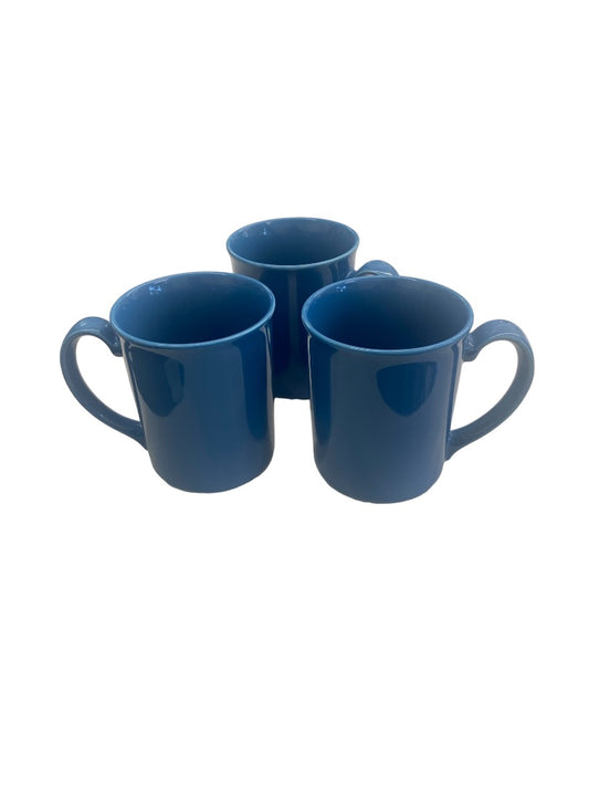 Corning Blue Coffee Cup Mug Set 3 Microwave Safe