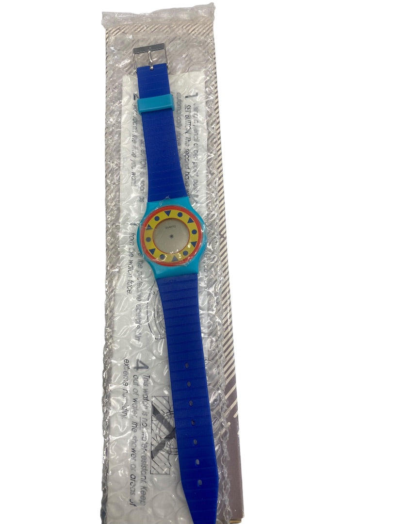 VINTAGE 1989 Avon Big Time Watch Blue/Turquoise NEEDS BATTERY