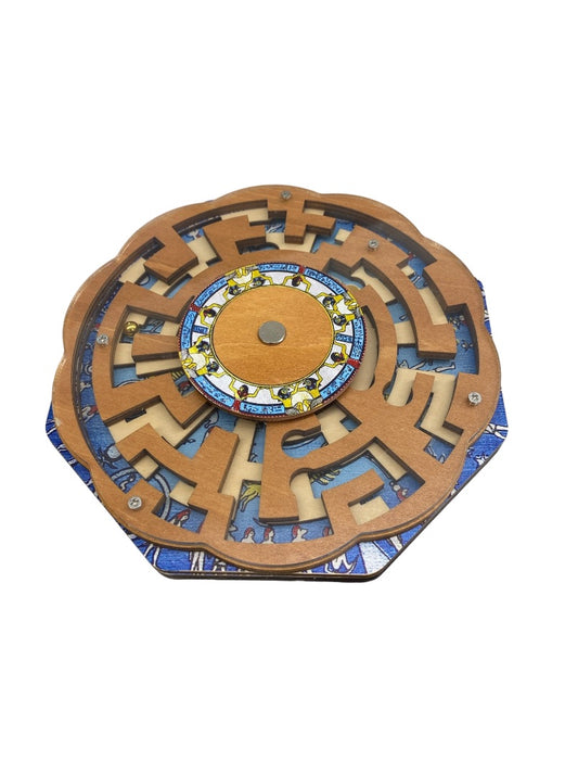 True Genius Dendera Zodiac Wooden Brainteaser Puzzle Maze Game